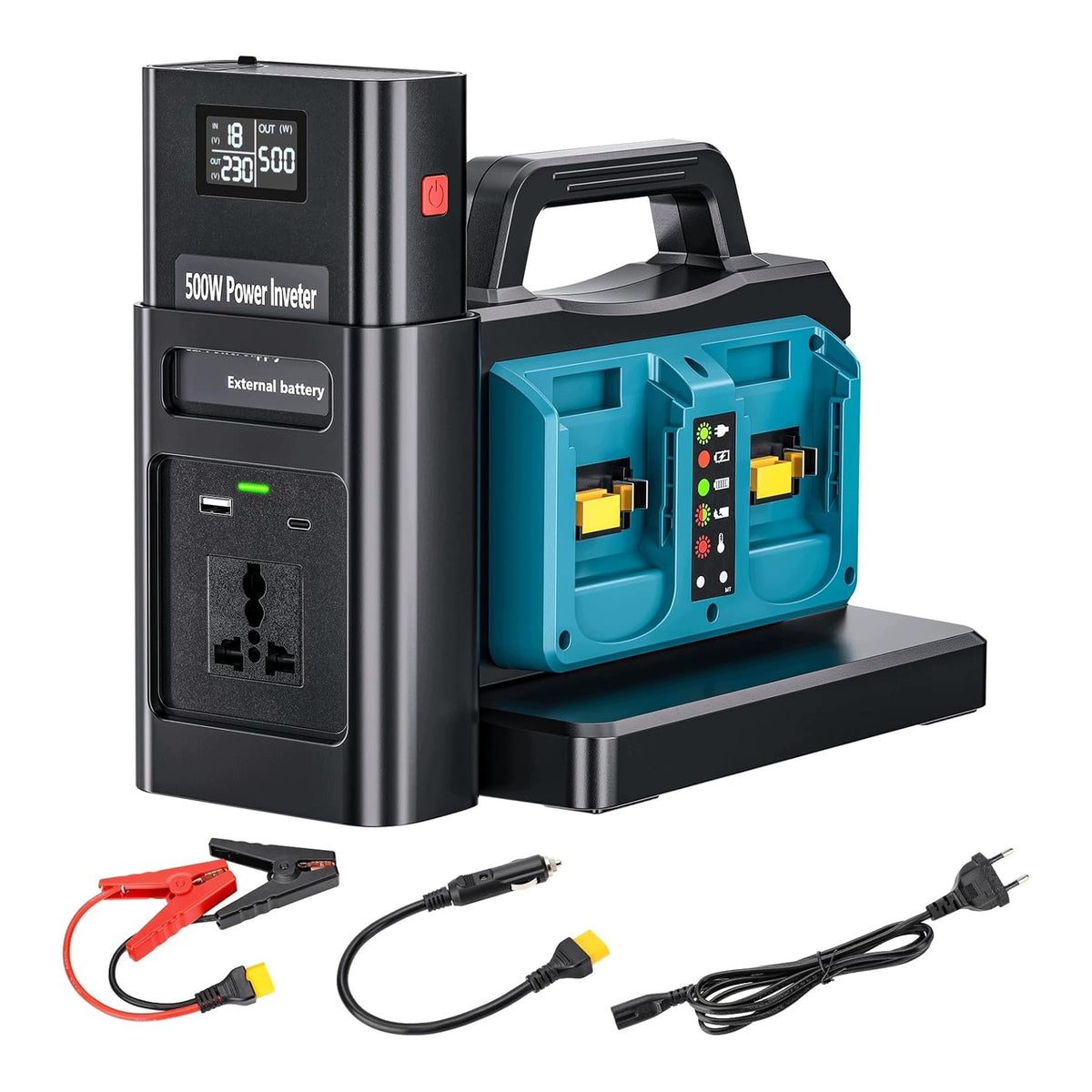 Battery Charger Voltage Inverter 500W 18V Makita Pure Wave