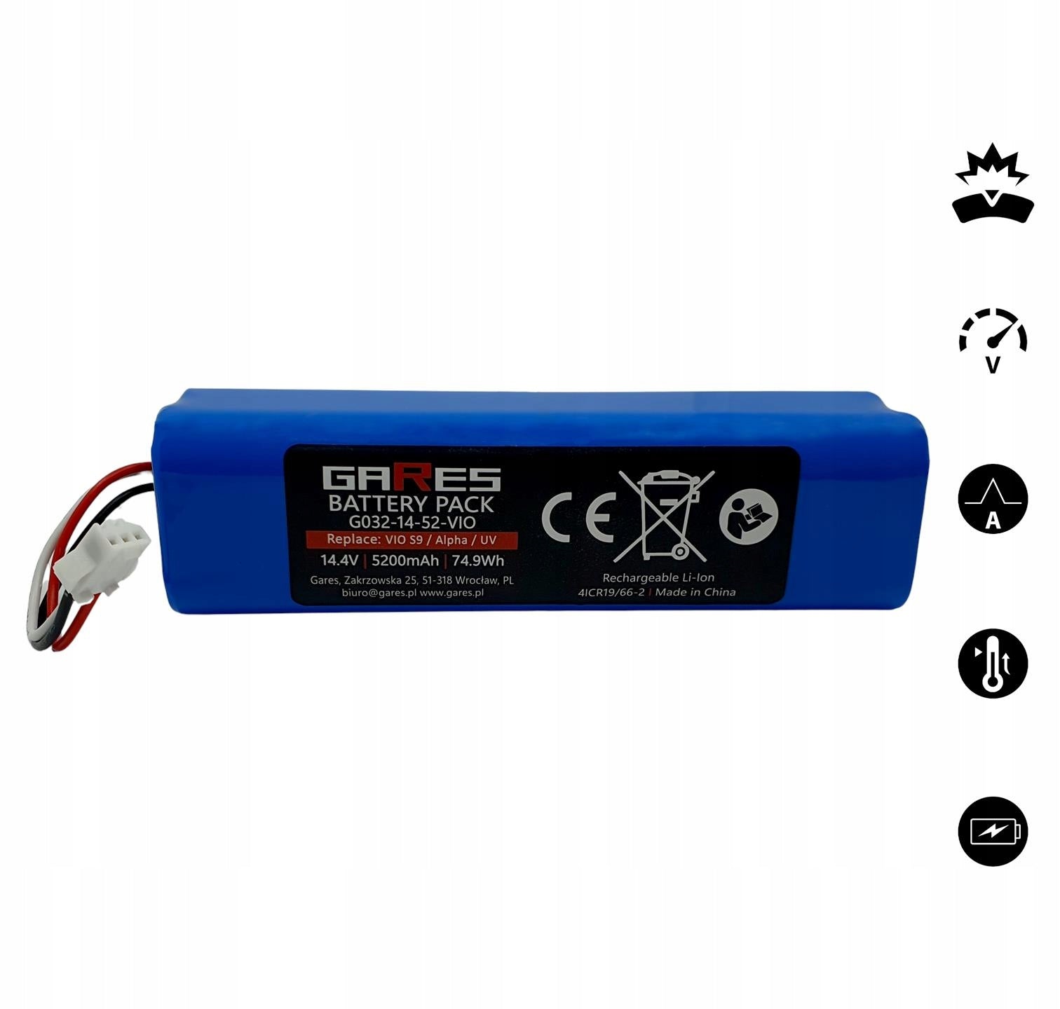 Battery Gares for Concept VR3210 VR3520 VR3120 VR3205 14,4V 5,2Ah Batteries included yes