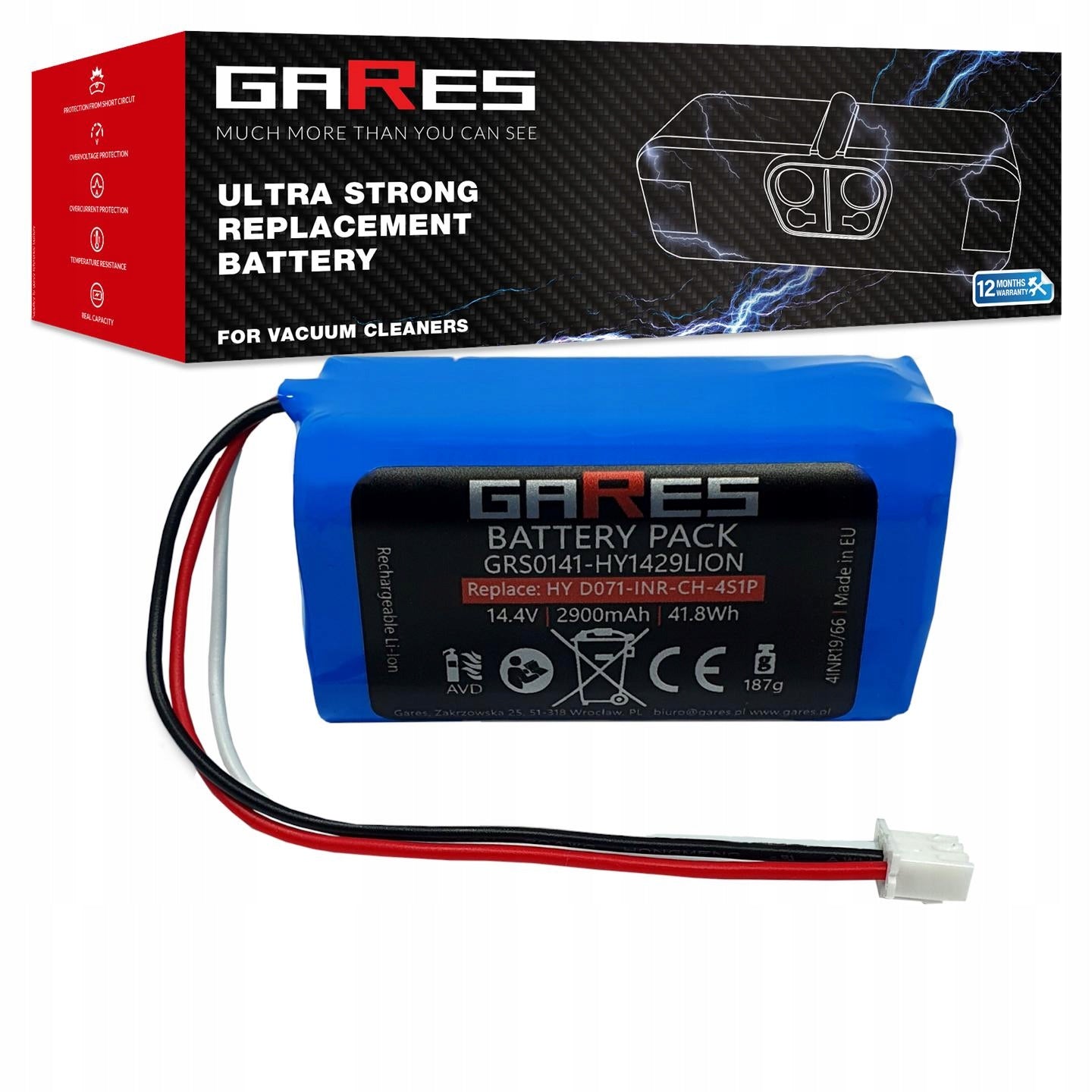 Battery Gares for Zeegma Zonder Robo NEXT / VISION 14,4V 2,9Ah