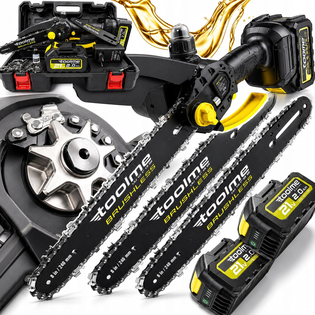 Battery Operated Accumulating Saw Branch Saw 2xAKU 2x Guides TM300