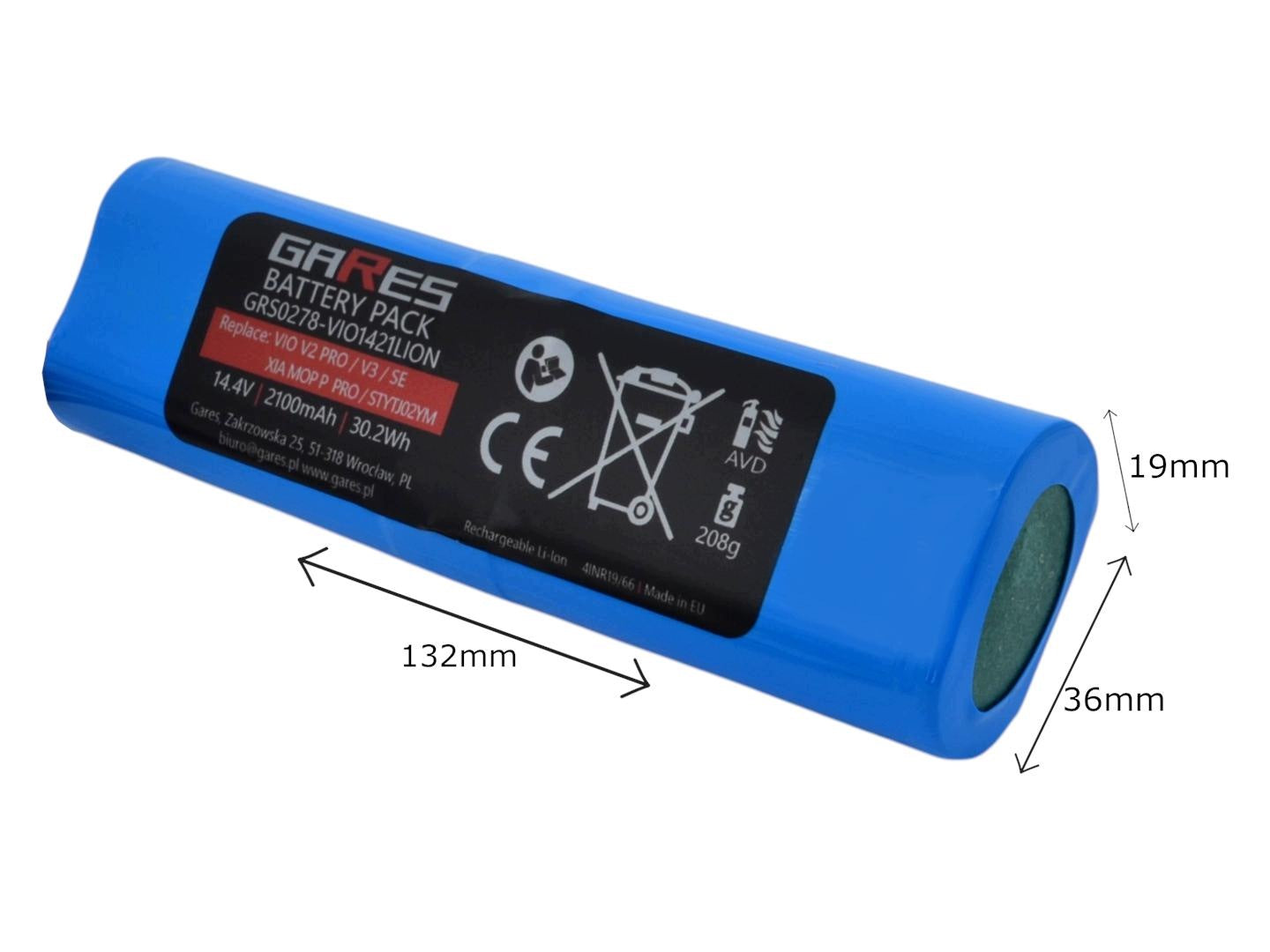 Battery Rechargeable Battery for Xiaomi Robot Vacuum S10 Mijia Vacuum-Mop P 14,4 2,1Ah Packaging status original