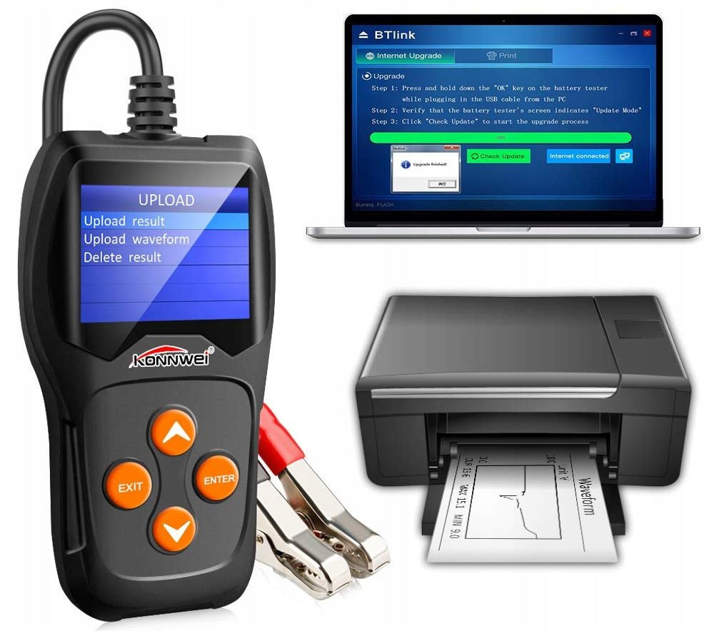 Battery Tester Konnwei KW600 LCD Digital Meter 6V 12V Polish Menu Manufacturer code MIERNIK KW600