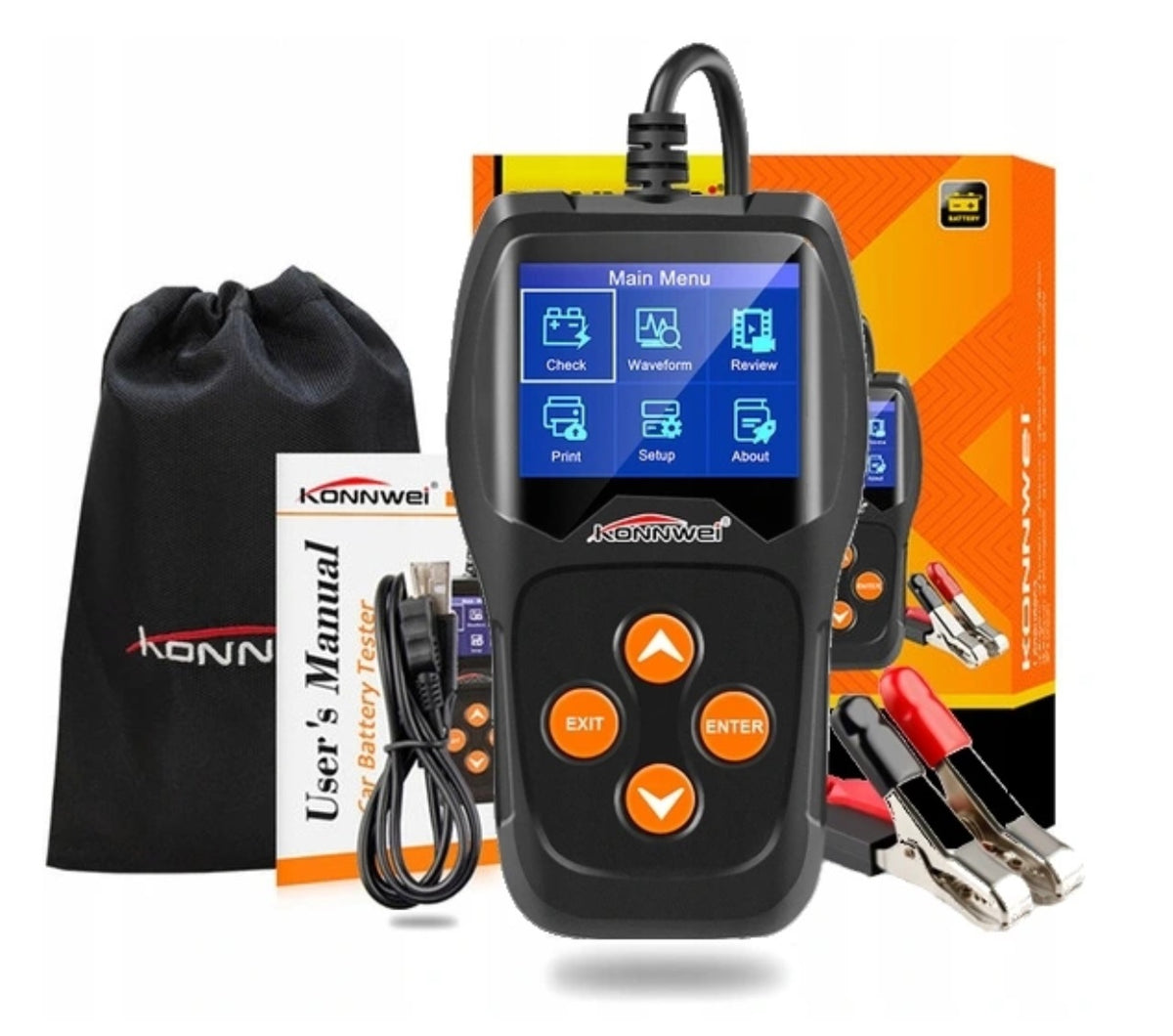 Battery Tester Konnwei KW600 LCD Digital Meter 6V 12V Polish Menu