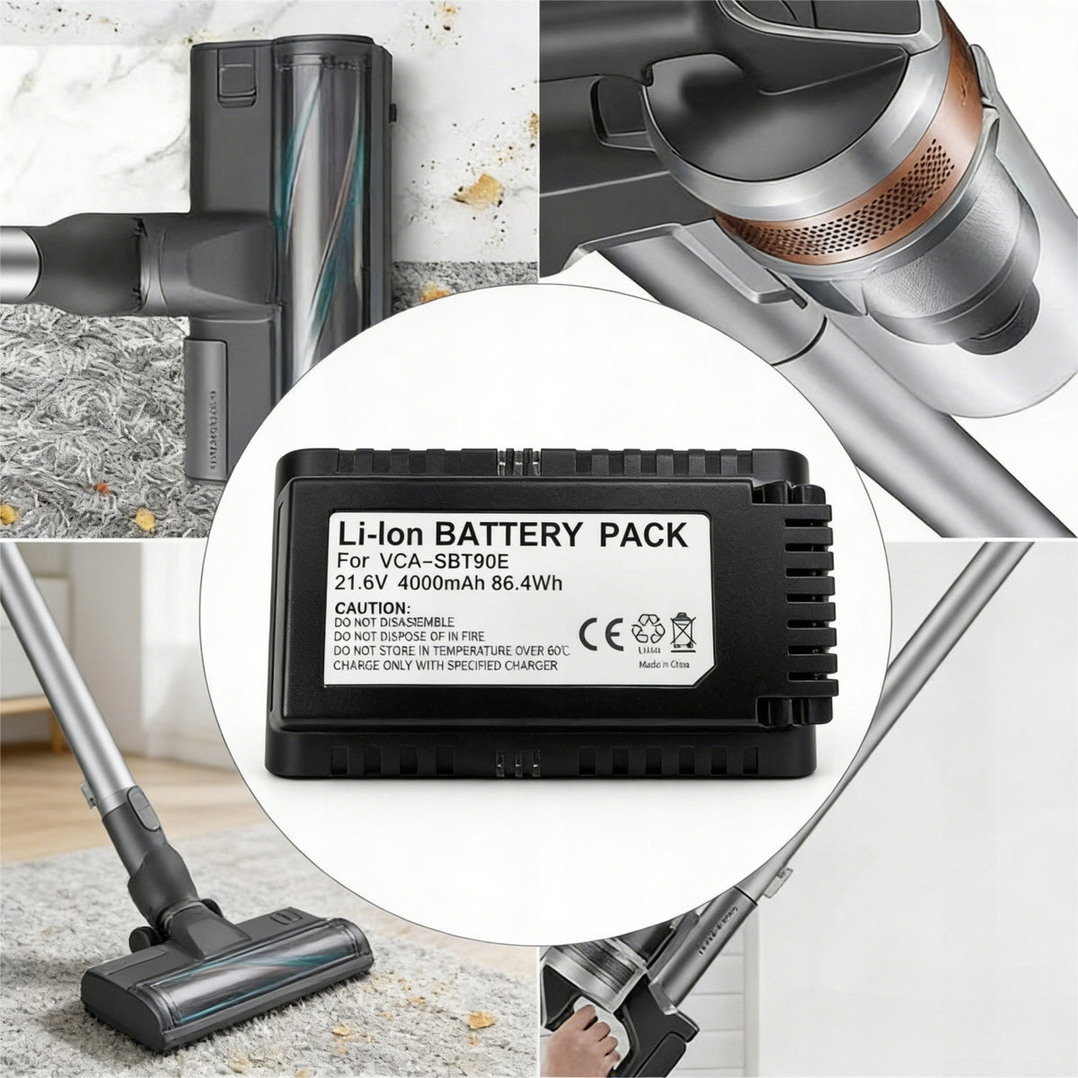 Battery for Jet 70 75 21.6V 4000 mAh VS9000-VCA-SBT90 Manufacturer no brand