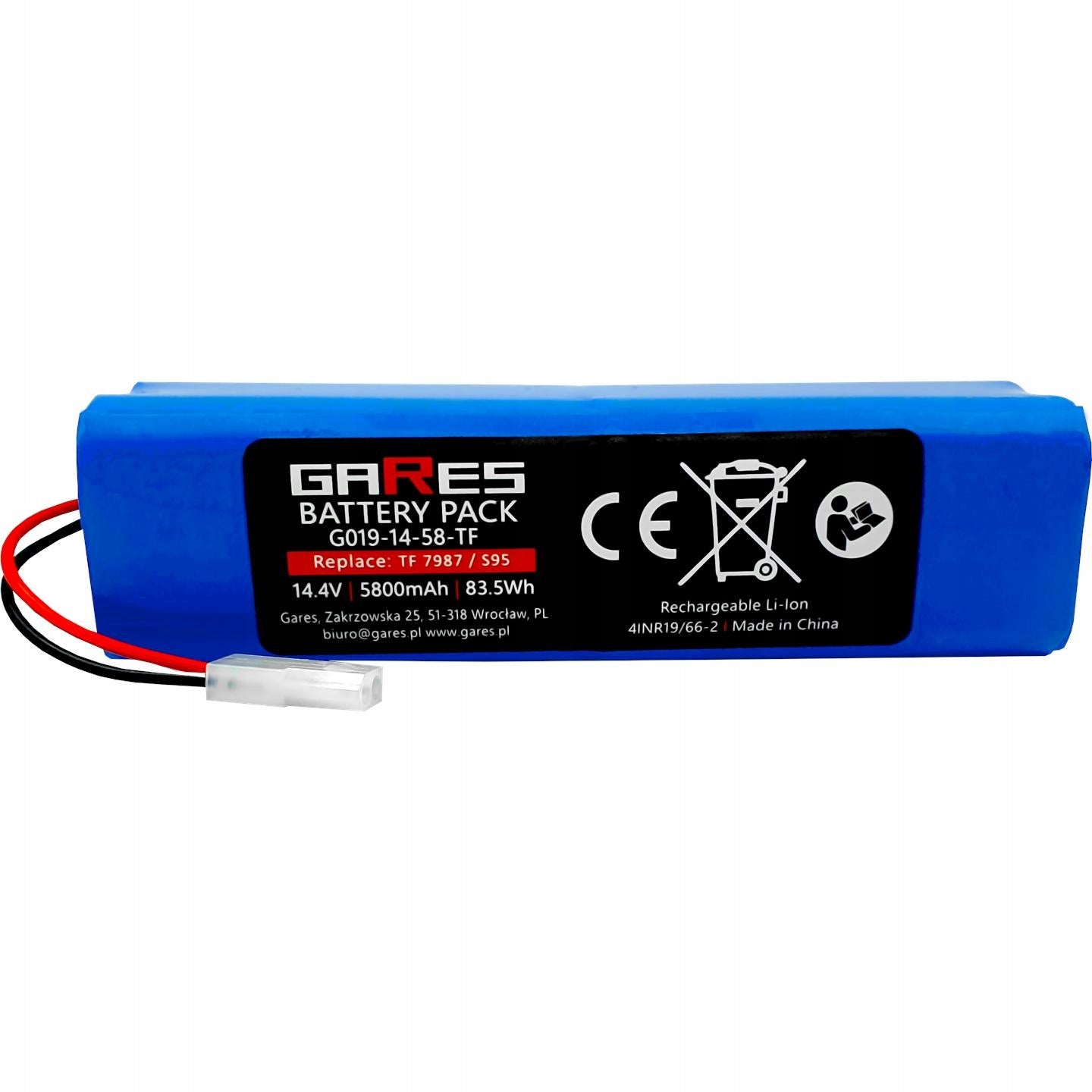 Battery for Rowenta X-Plorer Series 95 NS0 N047-4S2P 14,4V 5,8Ah Manufacturer Gares