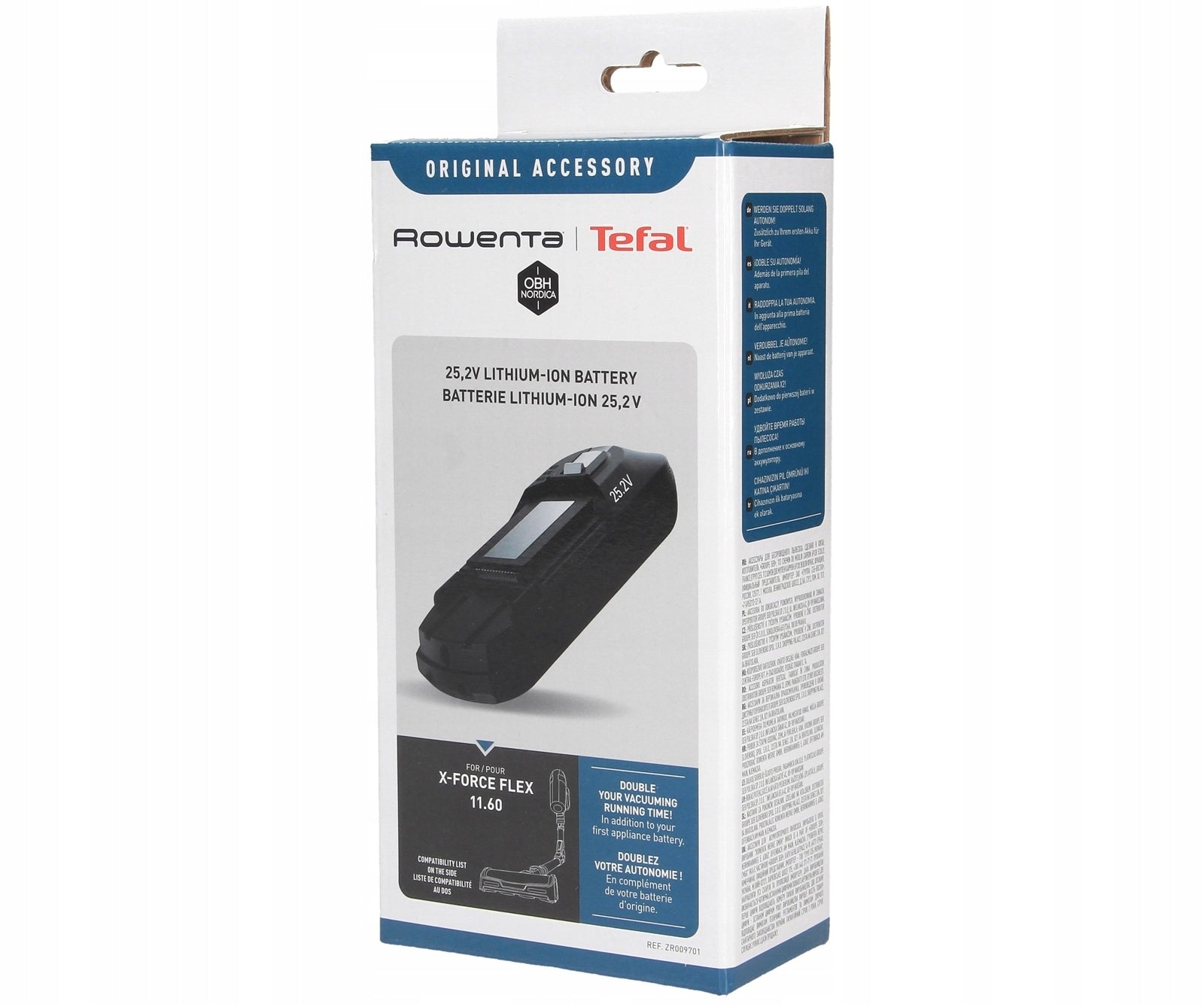 Battery for Tefal Xforce Flex 11.60 25.2V ZR009701 Manufacturer code ZR009701