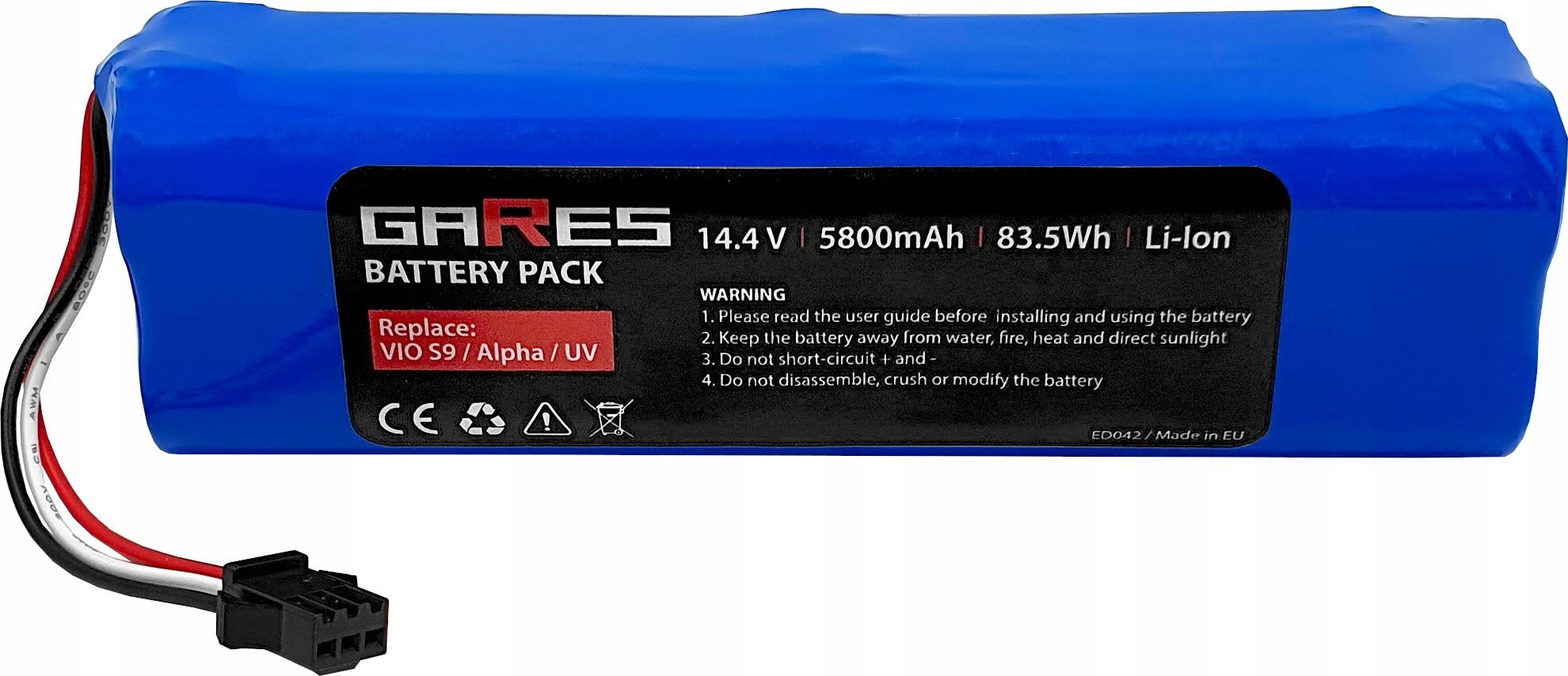 Battery for Viomi S9, Alpha, UV 14,4V 5,8Ah Manufacturer Gares