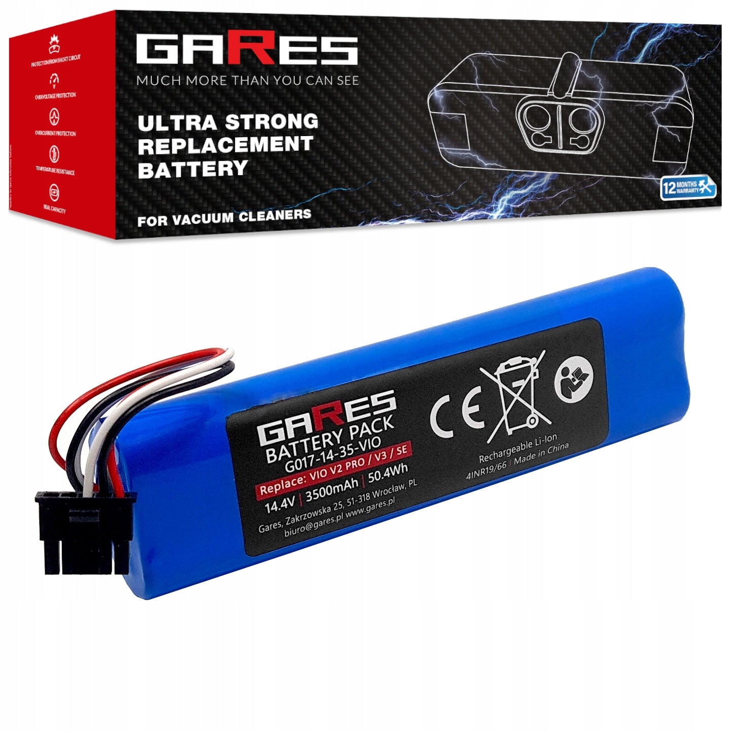 Battery for Viomi V2 PRO V3 SE STYJ02YM STYTJ02YM Vacuum Mop Pro 14,4V 3,5Ah