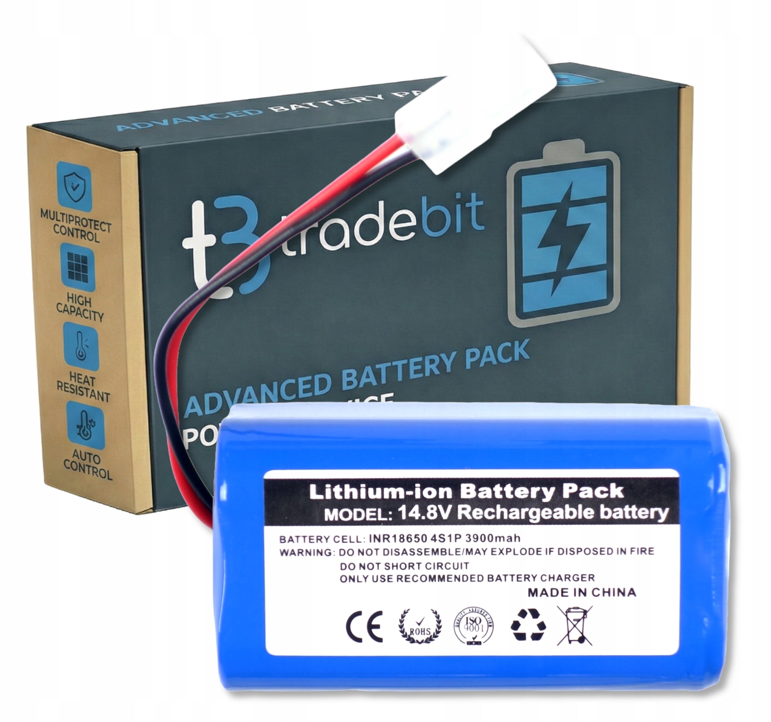 Battery for Xiaomi Robot Vacuum-Mop Essential G1 MJSTG1 14,4V/14,8V 3900mAh