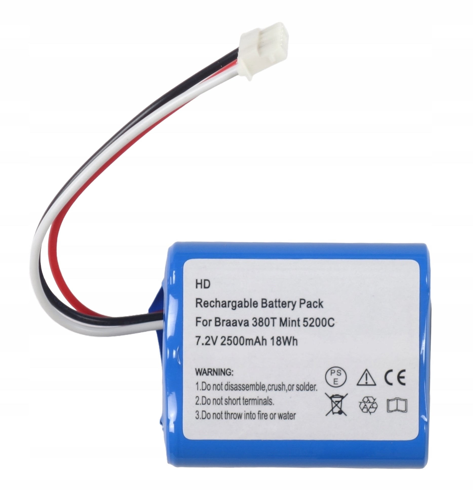Battery for iRobot Braava 390T Mint 5200C 2500 mAh 7,2V Ni-Mh Packaging status original