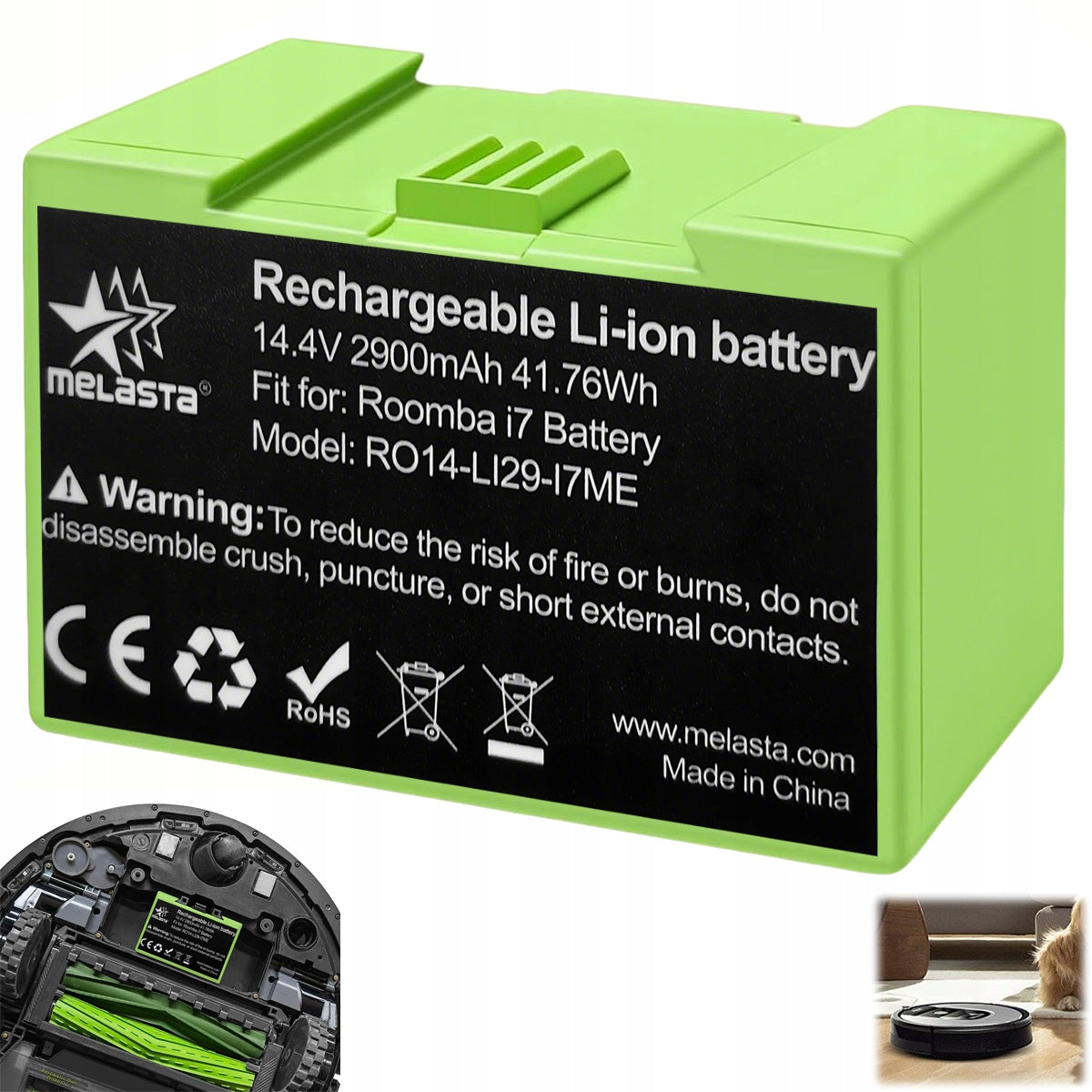 Battery for iRobot Roomba i7 i3 i4 e5 e6 2900mAh 14.4V Li-ion
