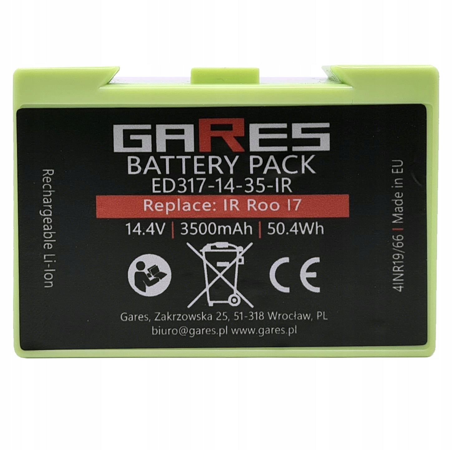 Battery for iRobot Roomba i7 i7+ i3 i3+ i4 i4+ 4624864 3.5 Ah Manufacturer Gares