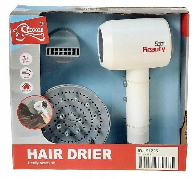 Battery-powered hair dryer with attachments