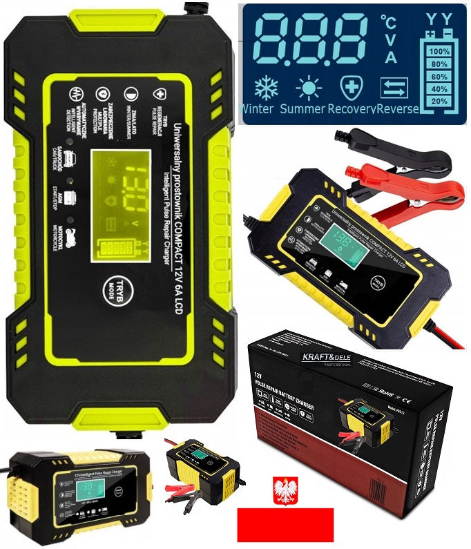 Battery rectifier Kraft&Dele 12V 6A automatic LCD
