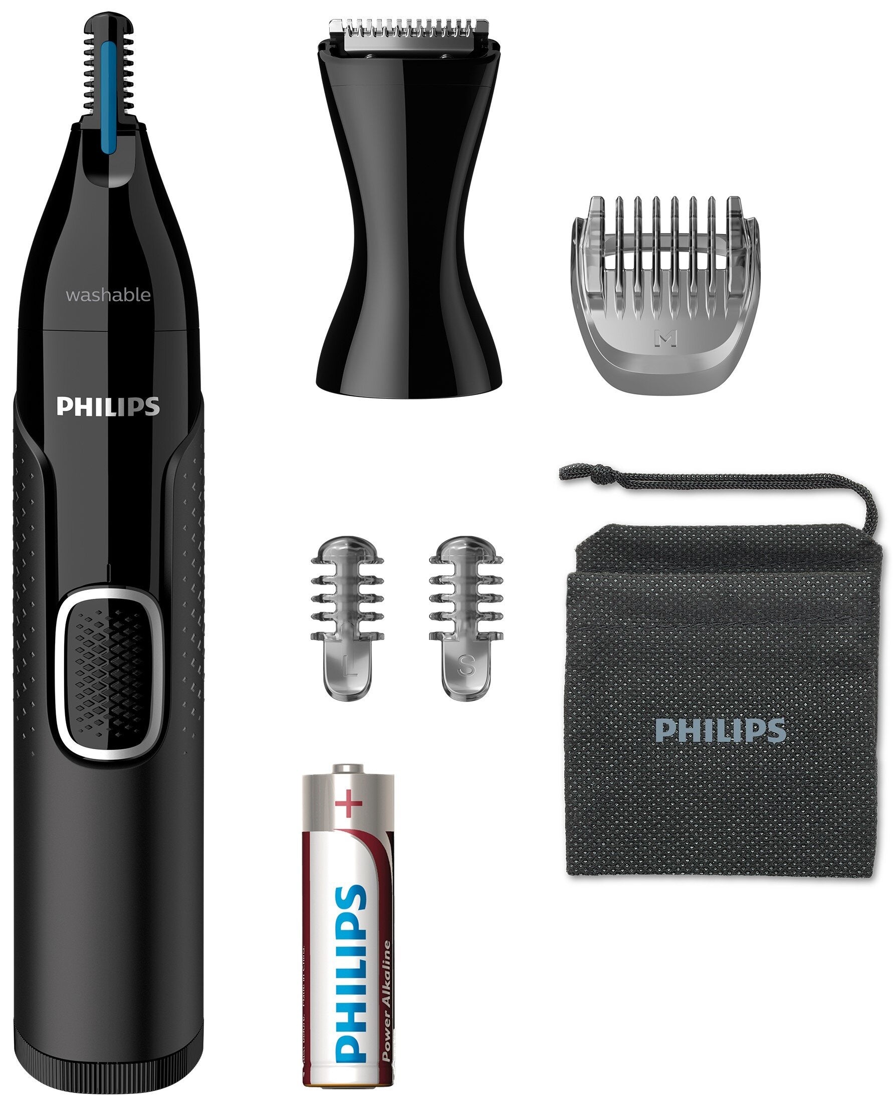 Battery trimmer for nose and ears Philips NT5650/16 3 comb pads Brand Philips