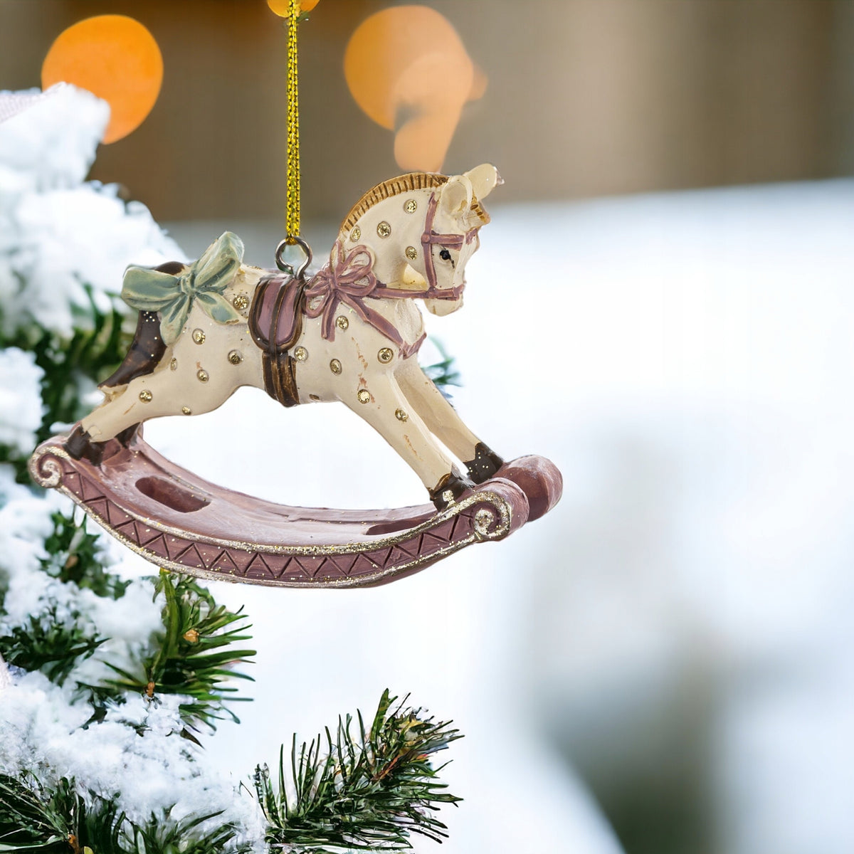 Bauble pendant Christmas tree horse on the poles Christmas tree ornament horse Longest dimension 7.5 cm