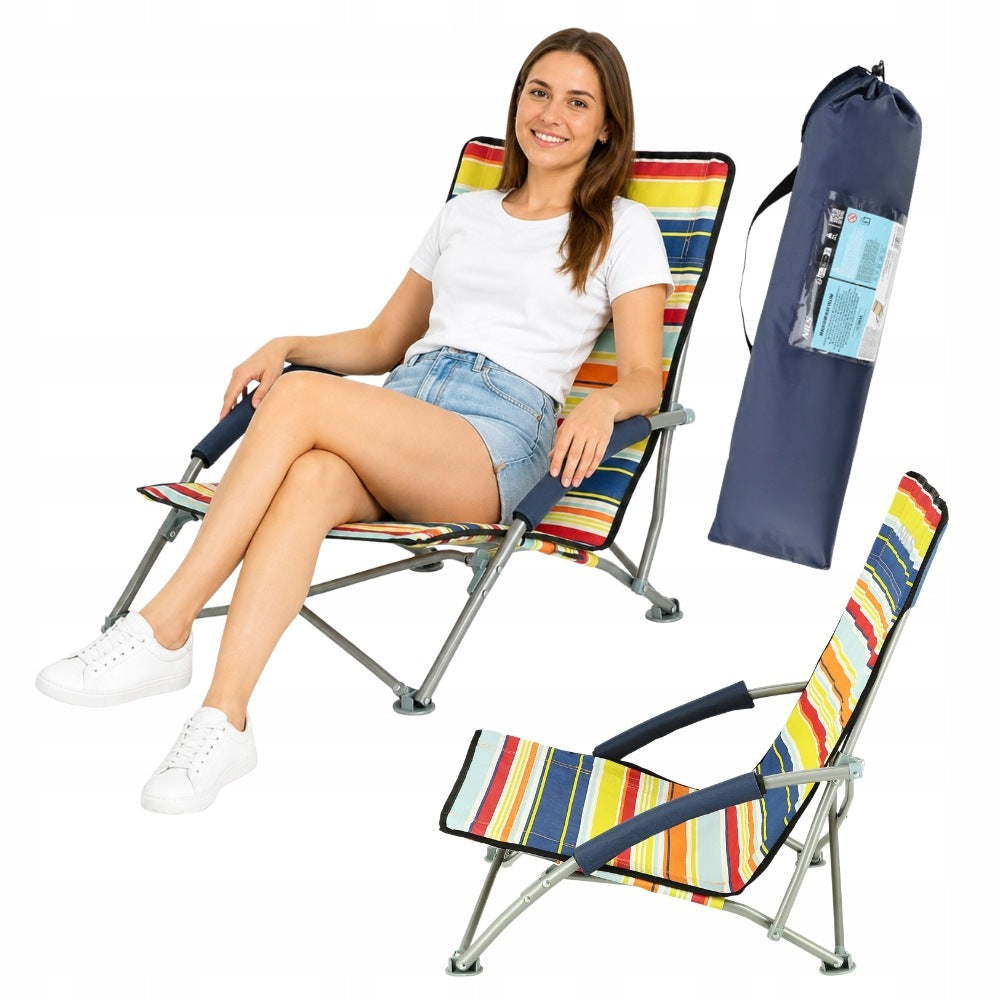 Beach Garden Sun Lounger Folding Hiking Chair For Garden + Cover