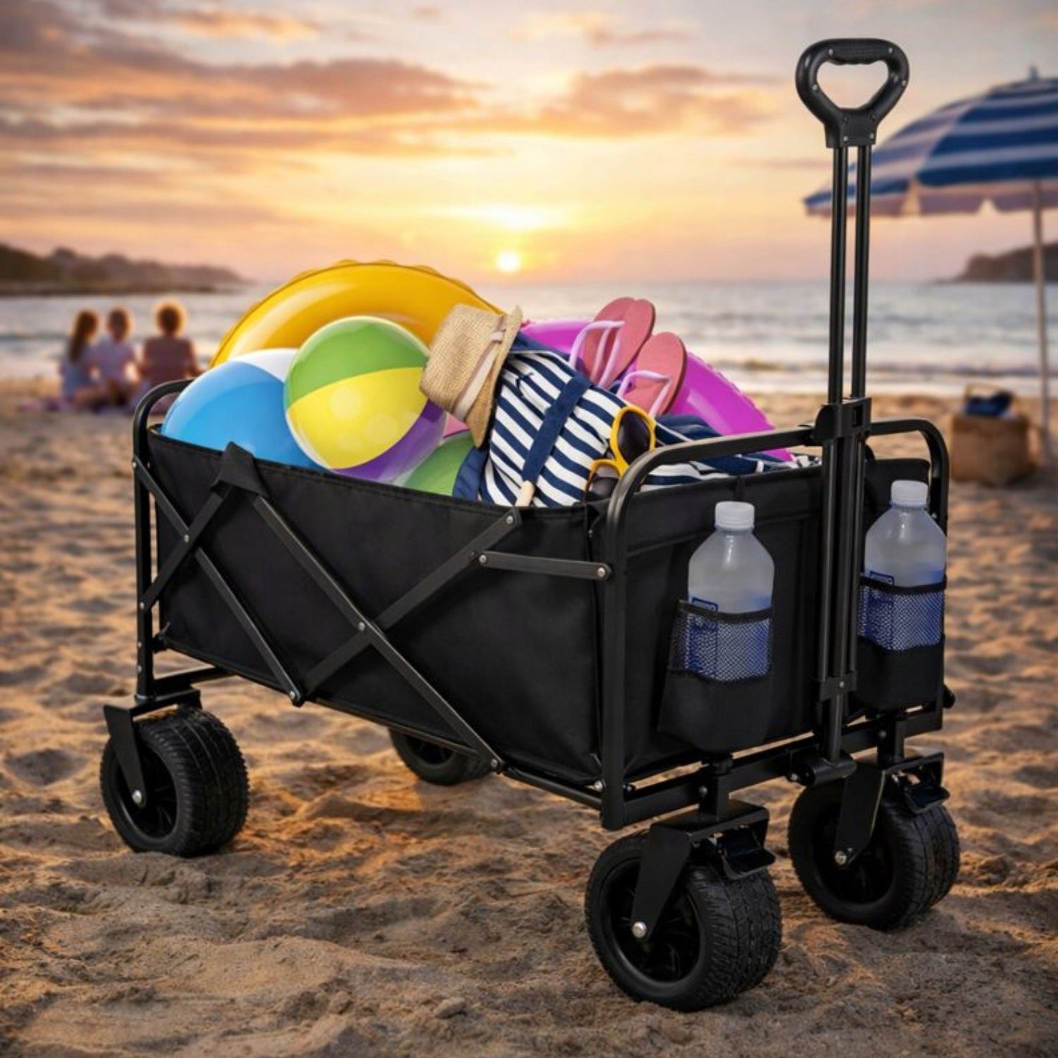 Beach Hiking Trolley WIDE WHEELS Transport Garden Folding Kind trolley