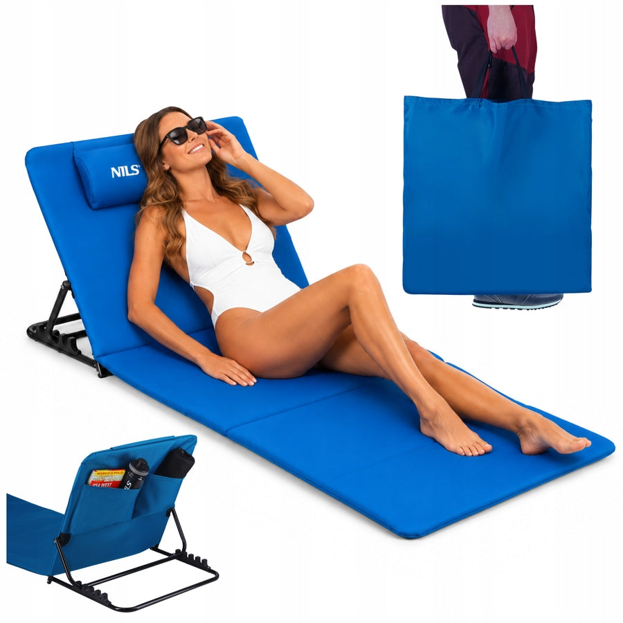 Beach Mat For Garden With Adjustable Backrest + Carry Bag Packaging status original
