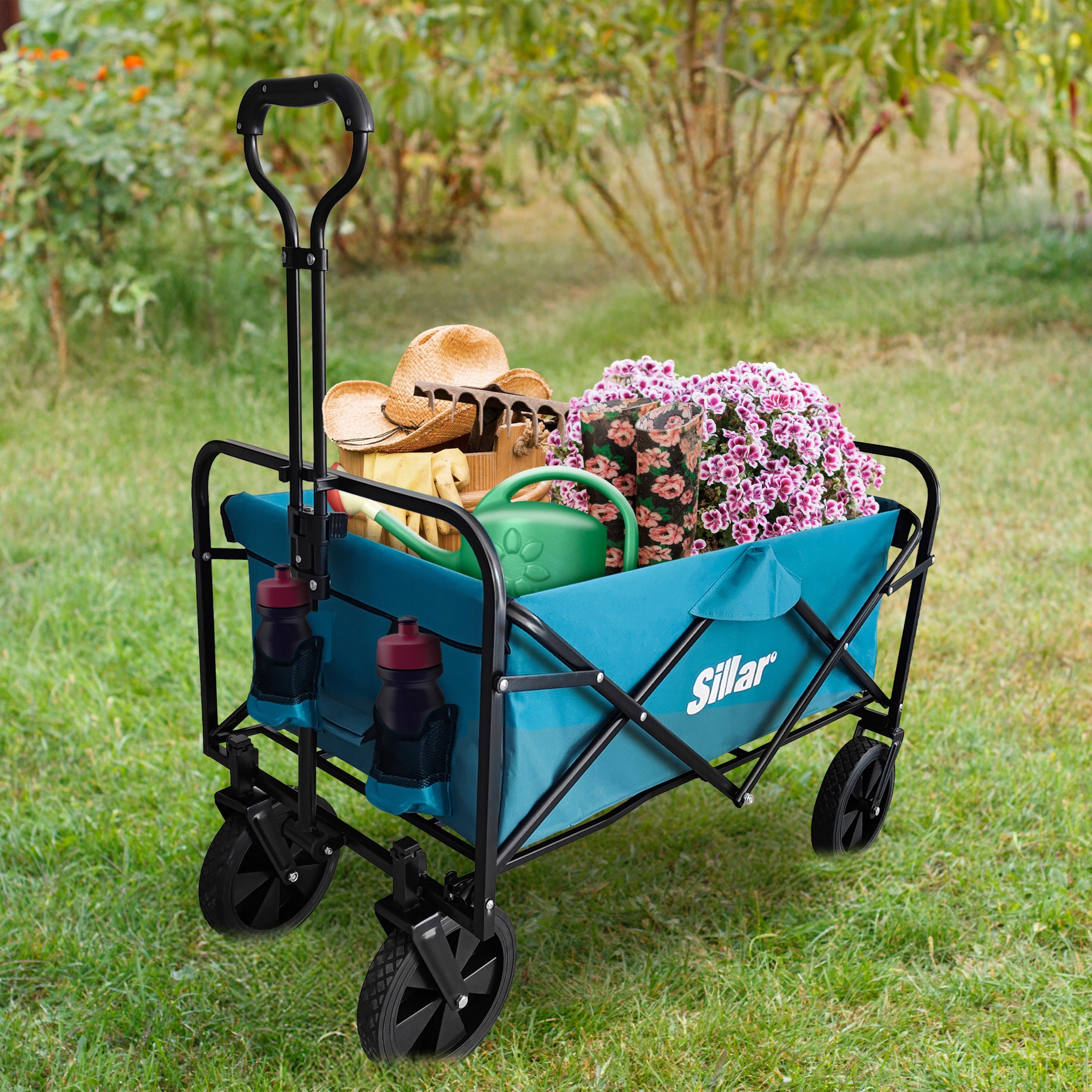 Beach Shopping Cart Folding Hiking Garden on Wheels Cover Brand Sillar