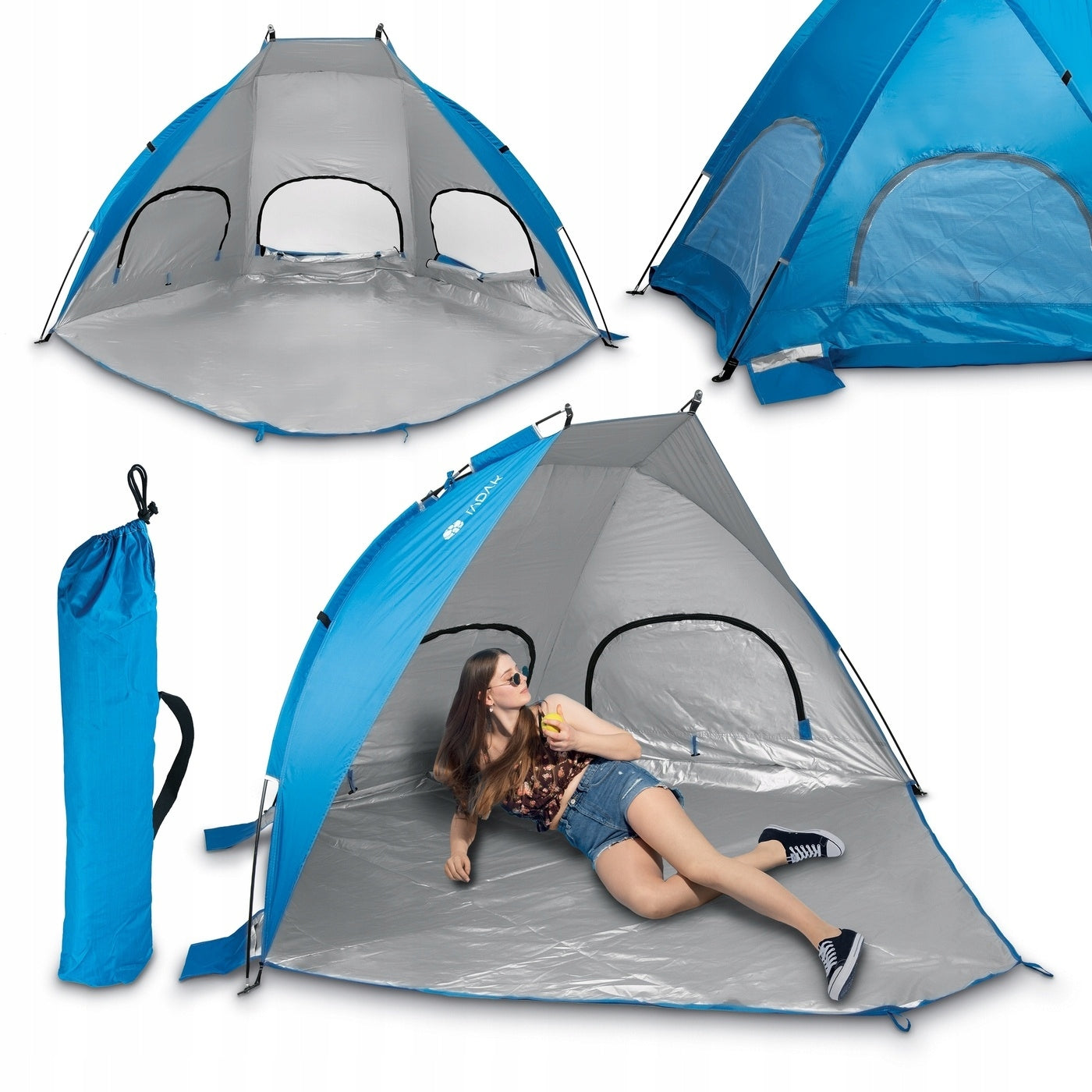 Beach TENT Beach screen ELONGATED Floor Tadar 220x115x115 cm