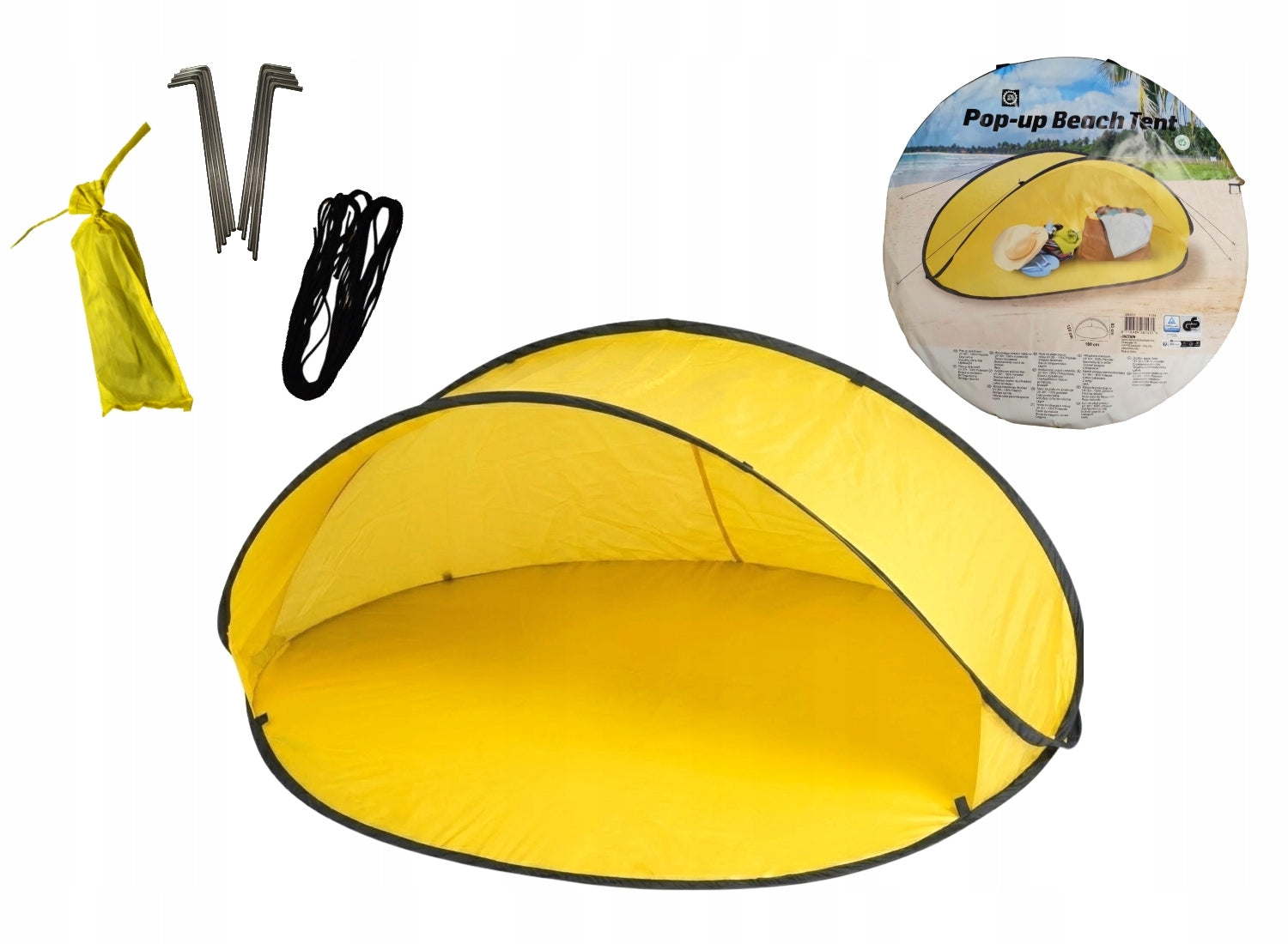 Beach Tent Self-folding UV SCREEN 30+ 180 x 125 x 83 cm YELLOW