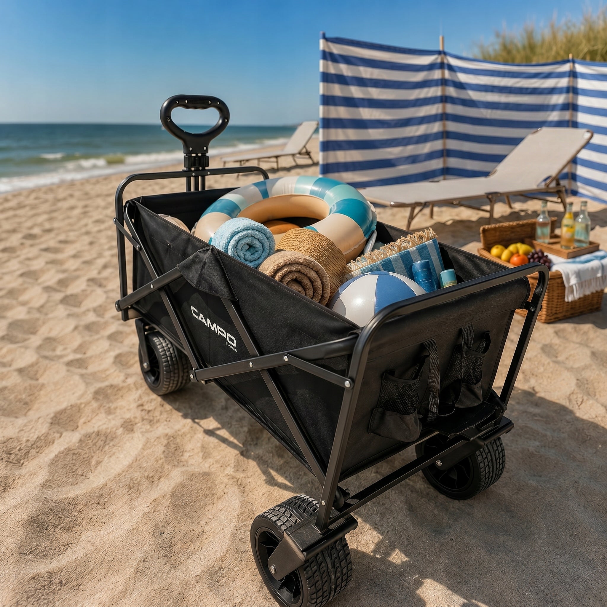 Beach Transport Trolley Tourist Folding Trailer Large Boste Wheels Kind trolley