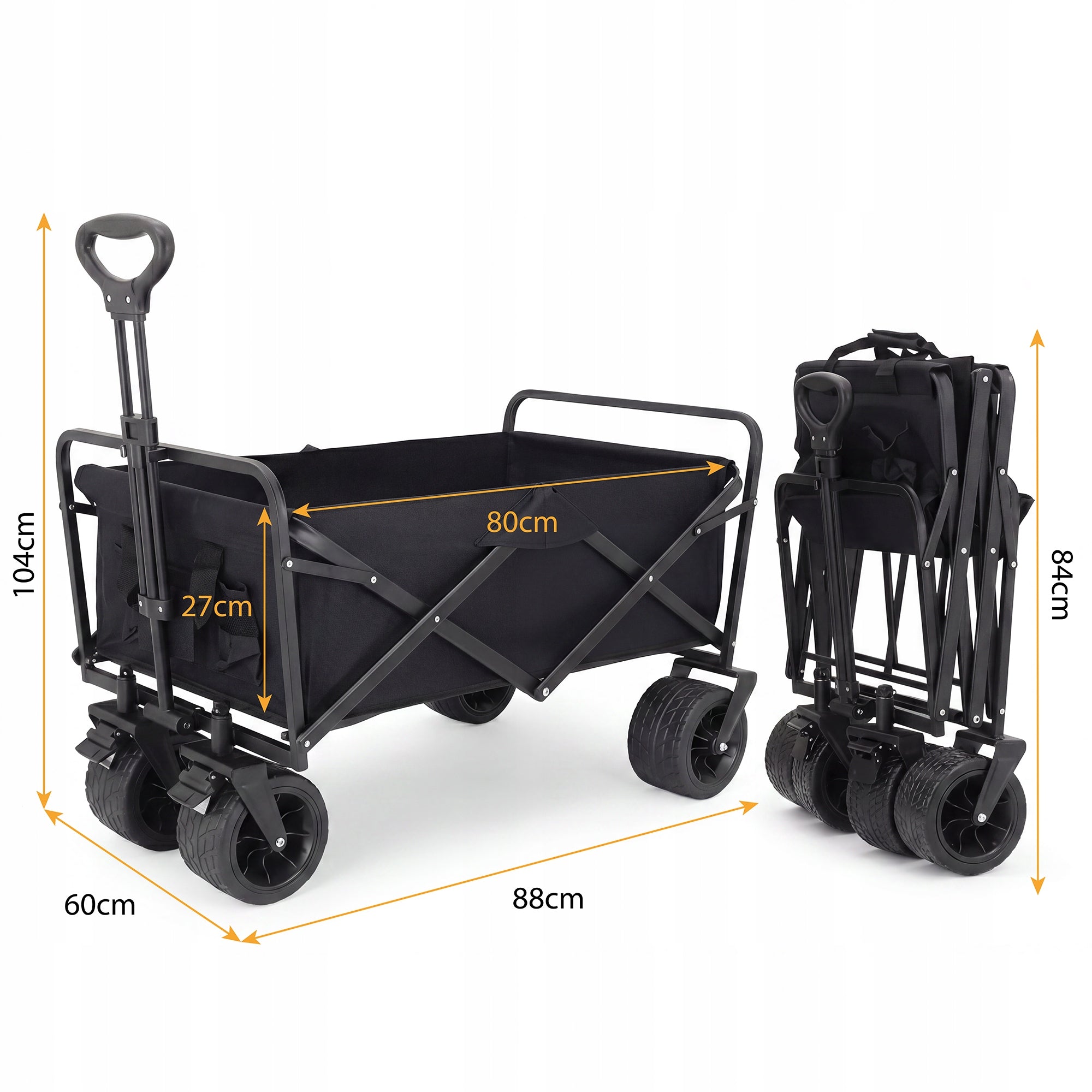 Beach Transport Trolley Tourist Folding Trailer Large Boste Wheels Manufacturer code COL1TT-BK