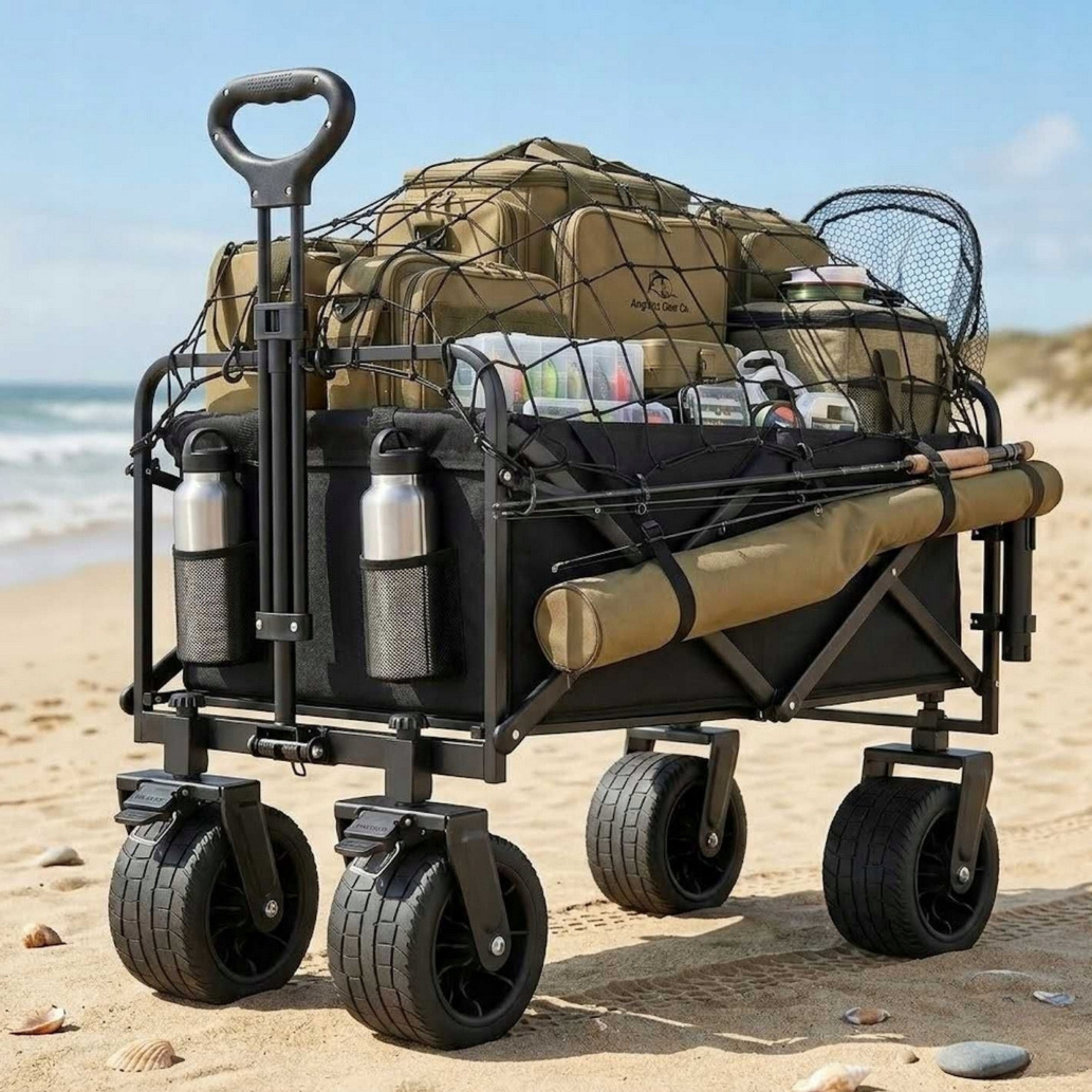 Beach Trolley Folding Hiking Garden Transport LARGE WHEELS For Beach Brand HÖGLER
