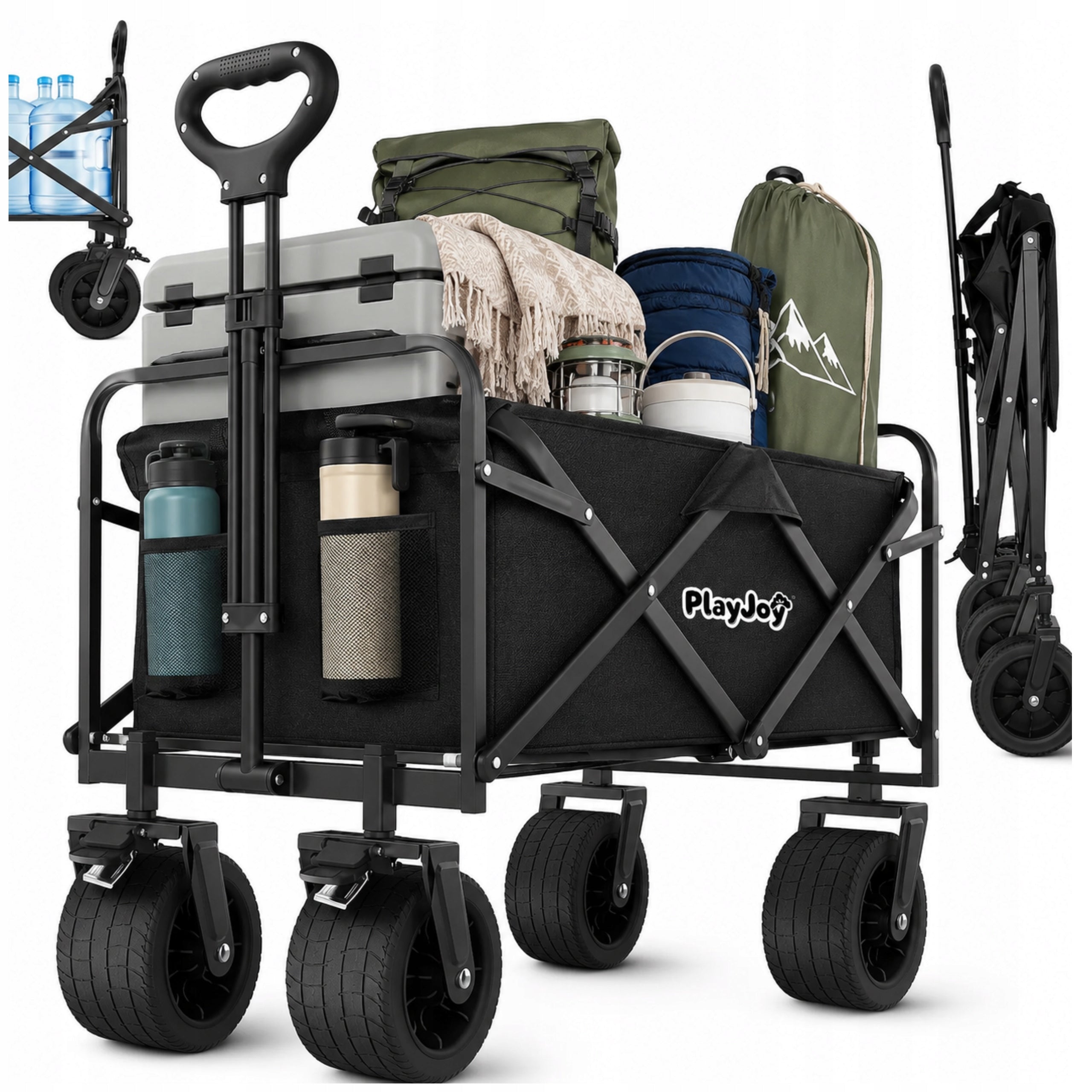 Beach Trolley Folding Hiking Garden Transport LARGE WHEELS For Beach