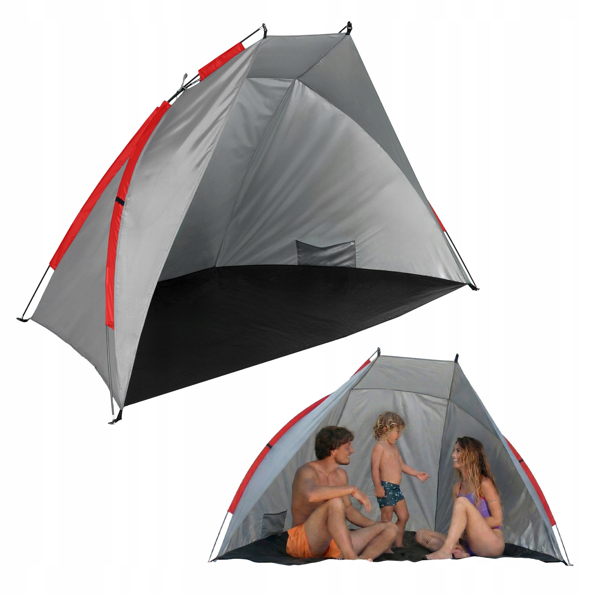Beach tent AQUASTIC Concielo grey UPF50+ Sun protection