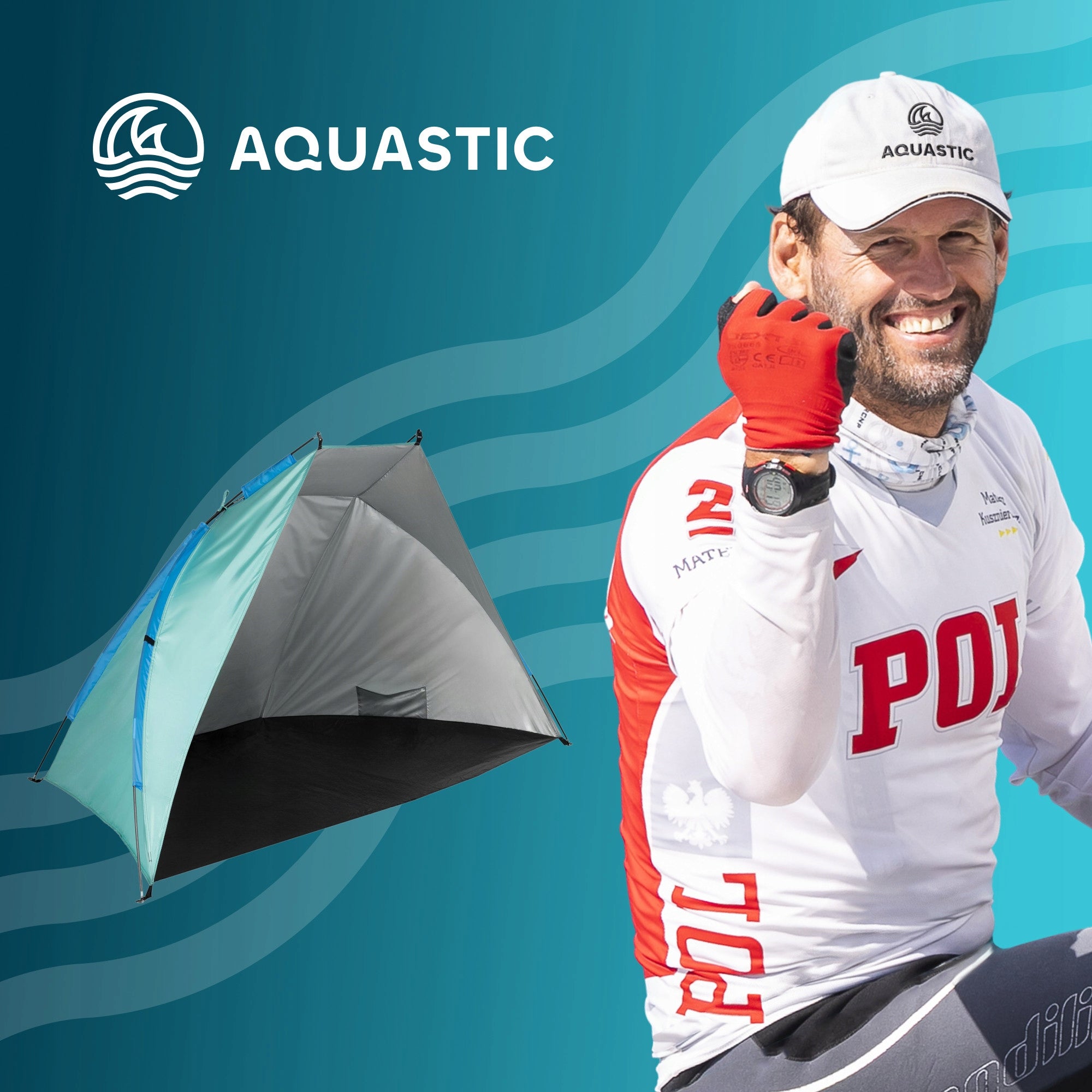 Beach tent AQUASTIC Concielo turquoise OS UPF 50+ Sun protection Manufacturer code AQS-CNO001