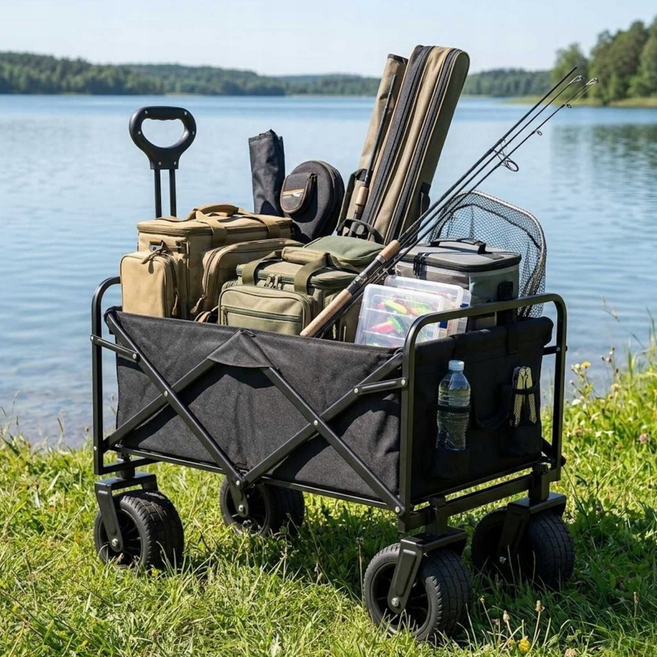 Beach trolley folding tourist transport for children to the beach WHEELS XL Manufacturer code SHOPEK20 Wózek plażowy składany turystyczny