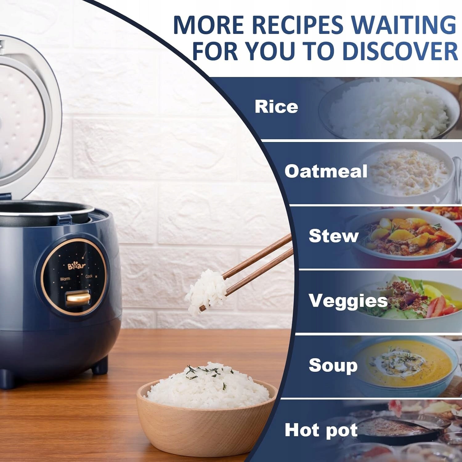 Bear Electric Mini Rice Cooker 200 W 1,2 l blue Packaging status original