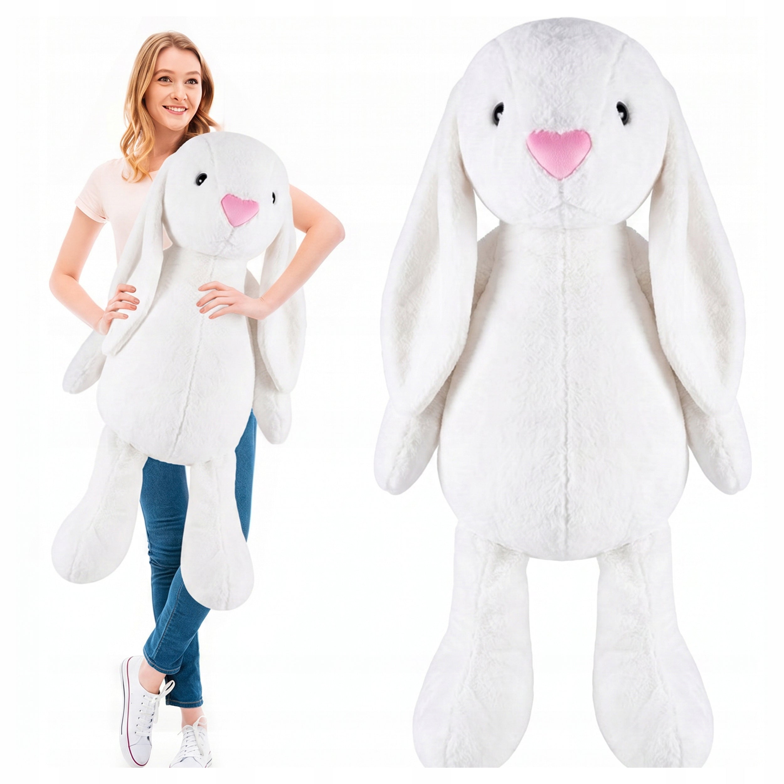 Bear Plush Toy Pillow Large Plush Hare 120cm Hugging XXL WHITE