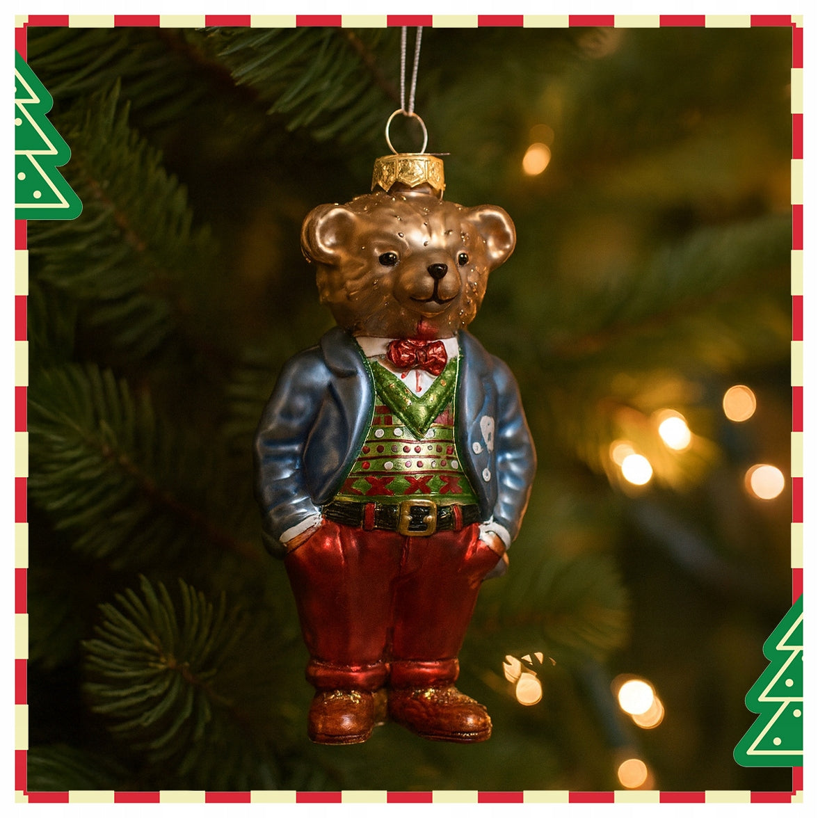 Bear glass Christmas tree pendant 11,7 cm Christmas tree ornament Brand no brand