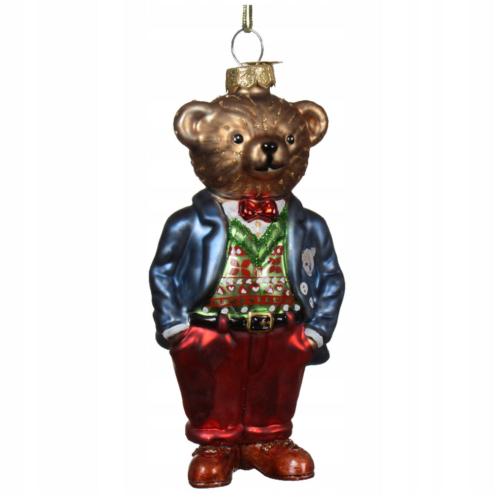 Bear glass Christmas tree pendant 11,7 cm Christmas tree ornament Packaging status original