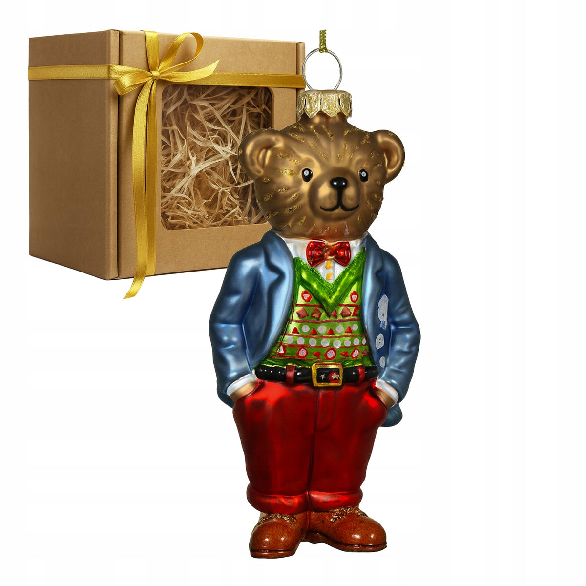 Bear glass Christmas tree pendant 11,7 cm Christmas tree ornament