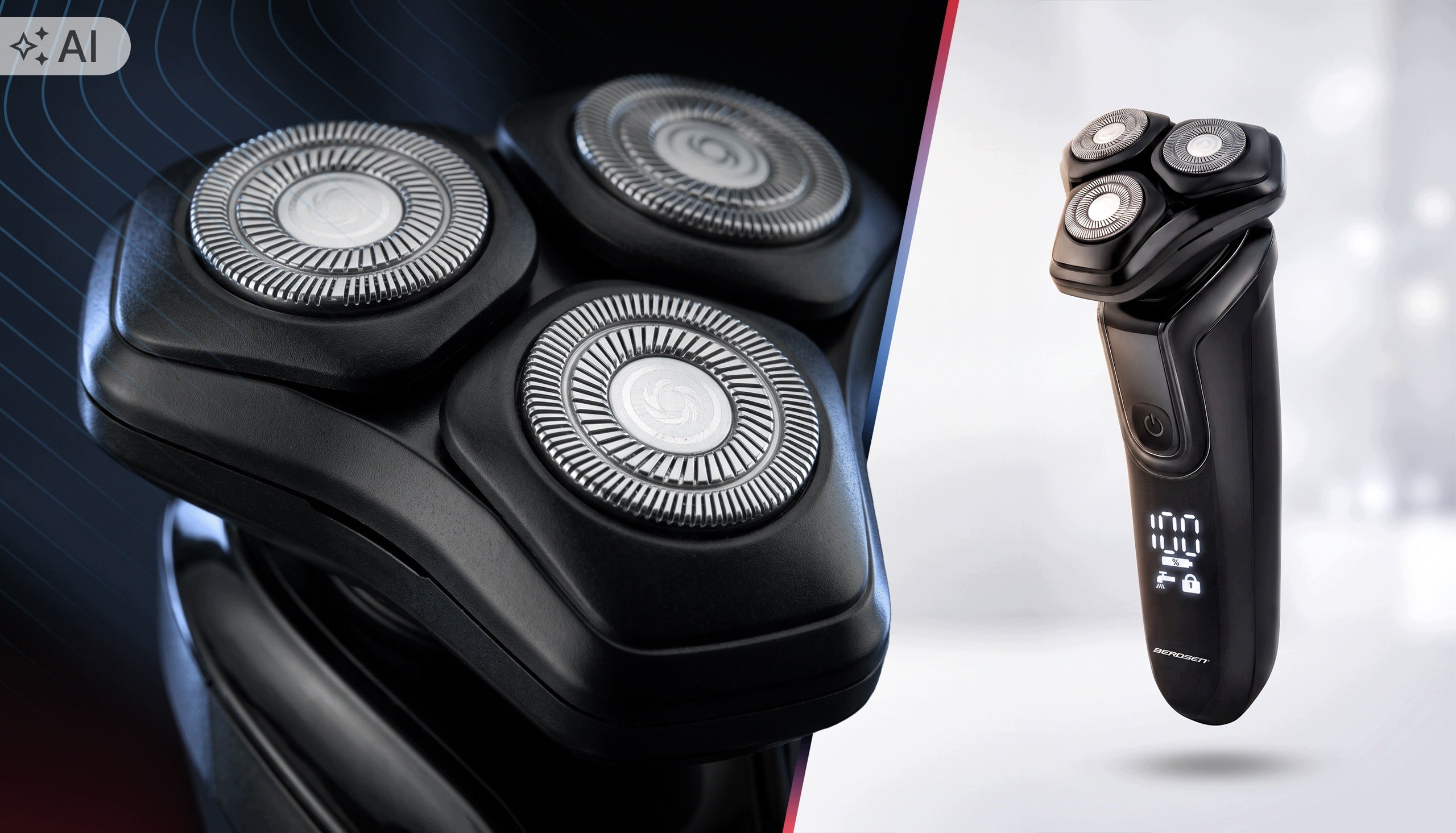 Beard Shaving Machine Beard Electric Shaver Rotating Trimmer IPX6 Packaging status original