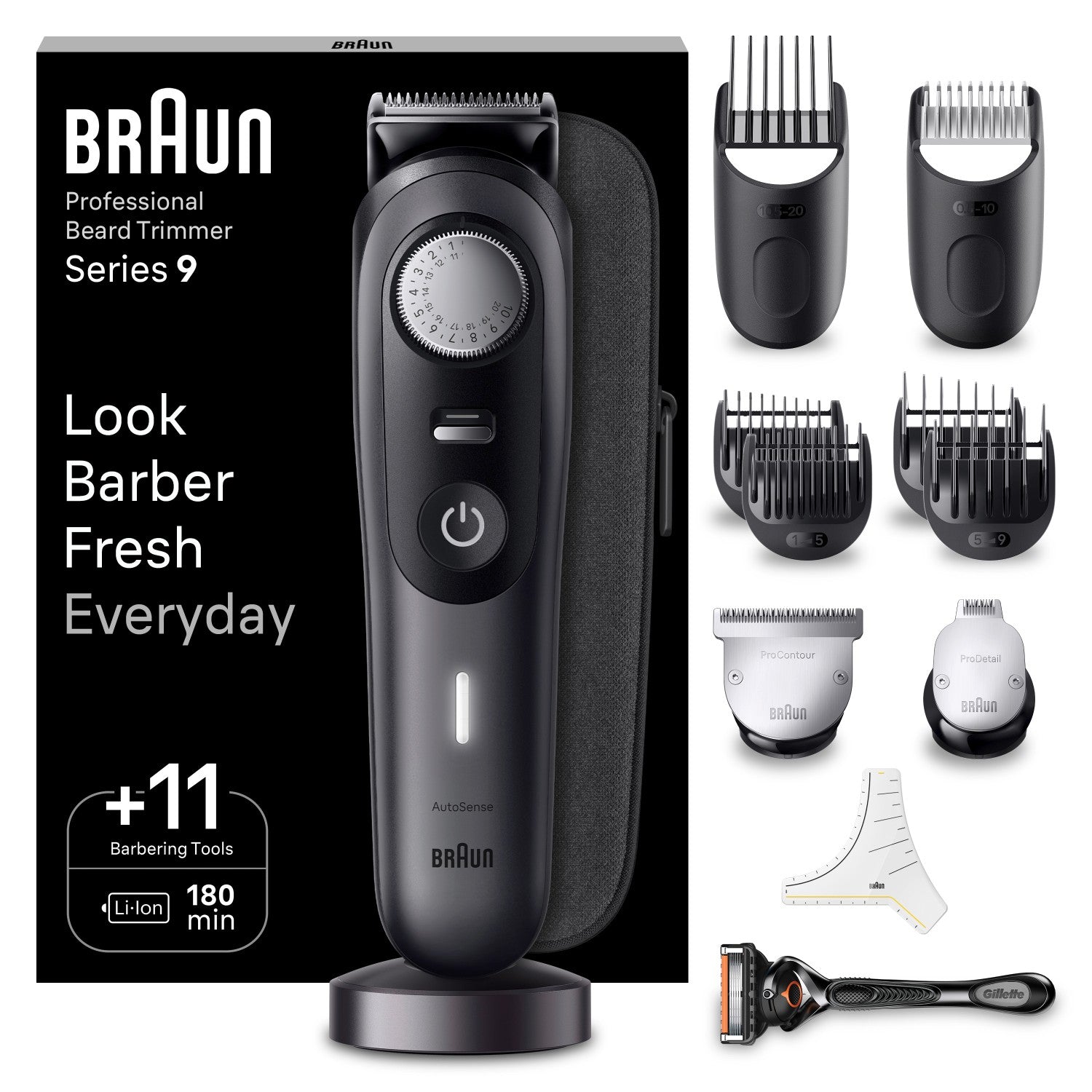 Beard trimmer Braun Series 9 BT9441, trimmer with barberstools