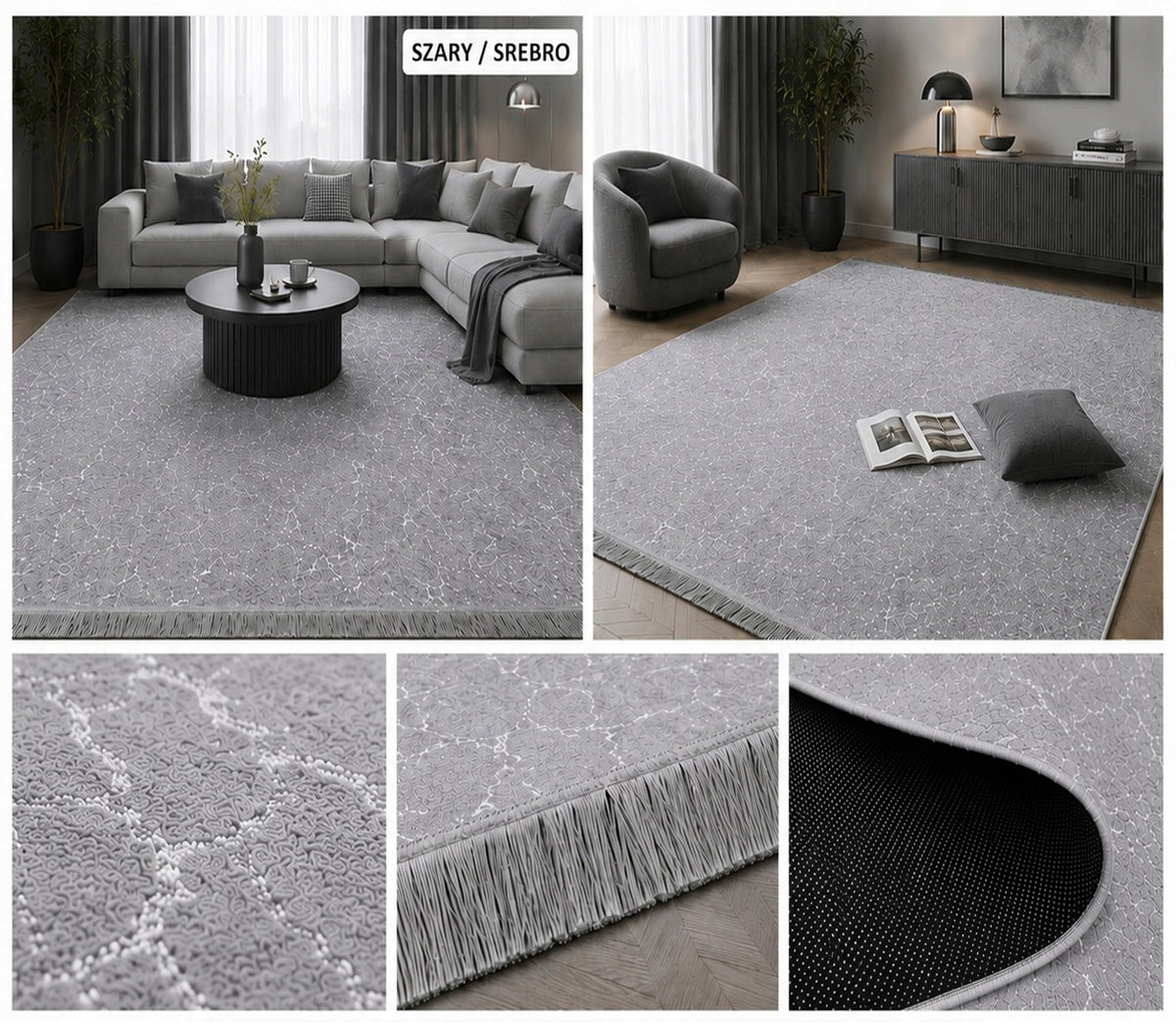 Beautiful Carpet 160x230 PARYS Anti-slip Peace Marble Glamour - COLORS Brand Hubert