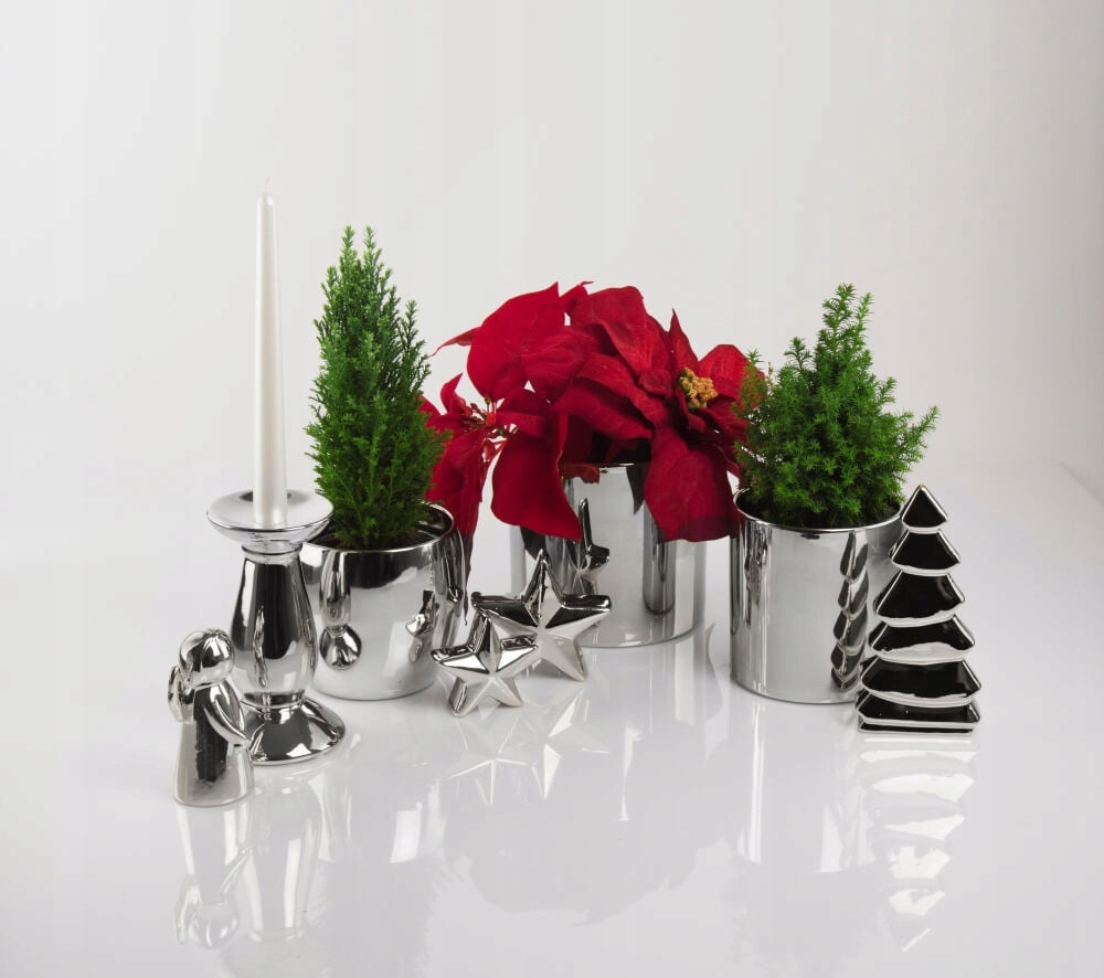 Beautiful Christmas Tree Shaped Figurine CHRISTMAS 13x23 cm Silver Manufacturer code 02.671.23