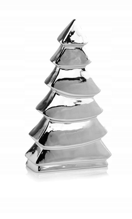 Beautiful Christmas Tree Shaped Figurine CHRISTMAS 13x23 cm Silver