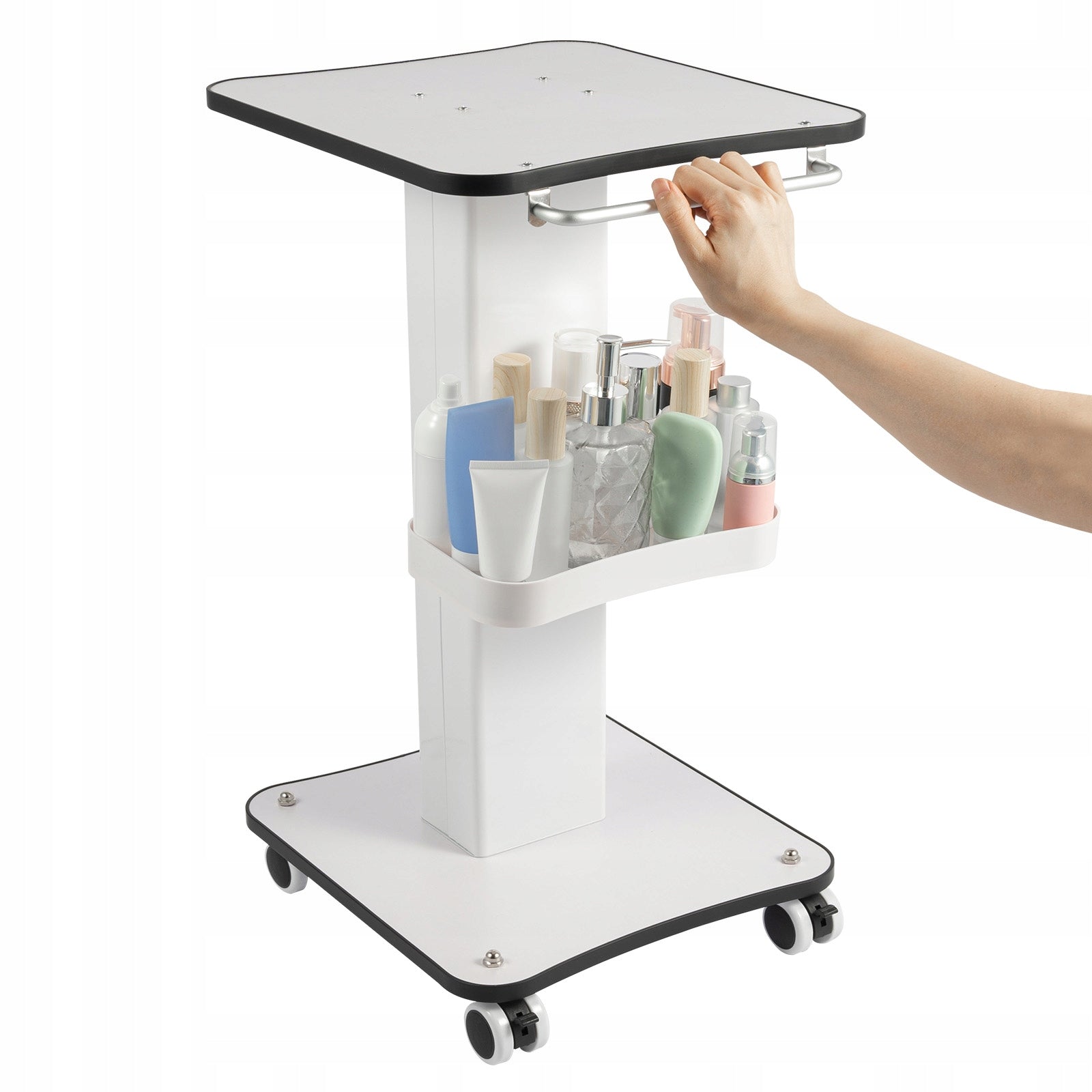 Beauty Trolley Cart for Beauty Device, 2-Shelf Cabinet Cart with Handle
