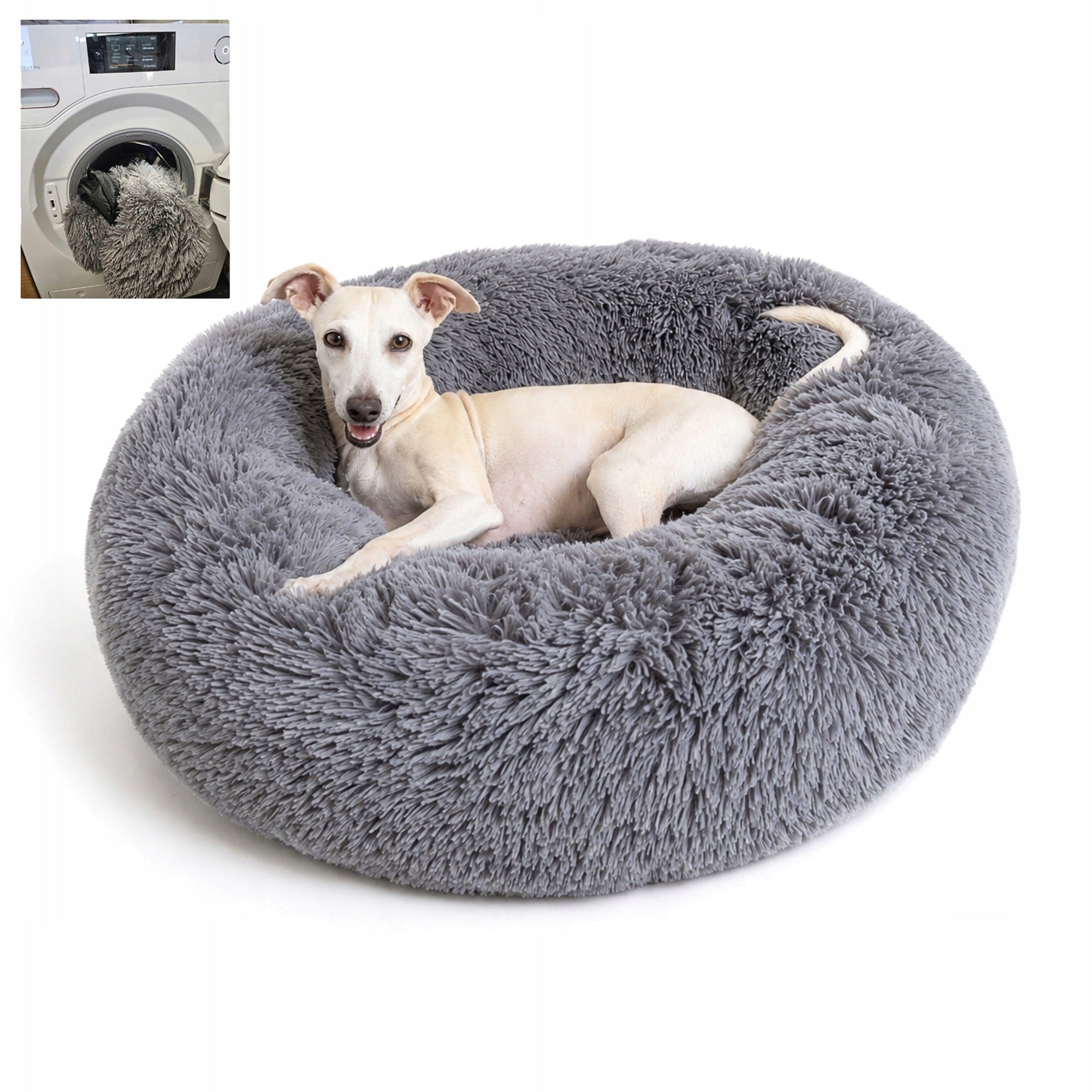 Bed Cloud for Dog and Cat Shaggy 80 Removable Cover Grey