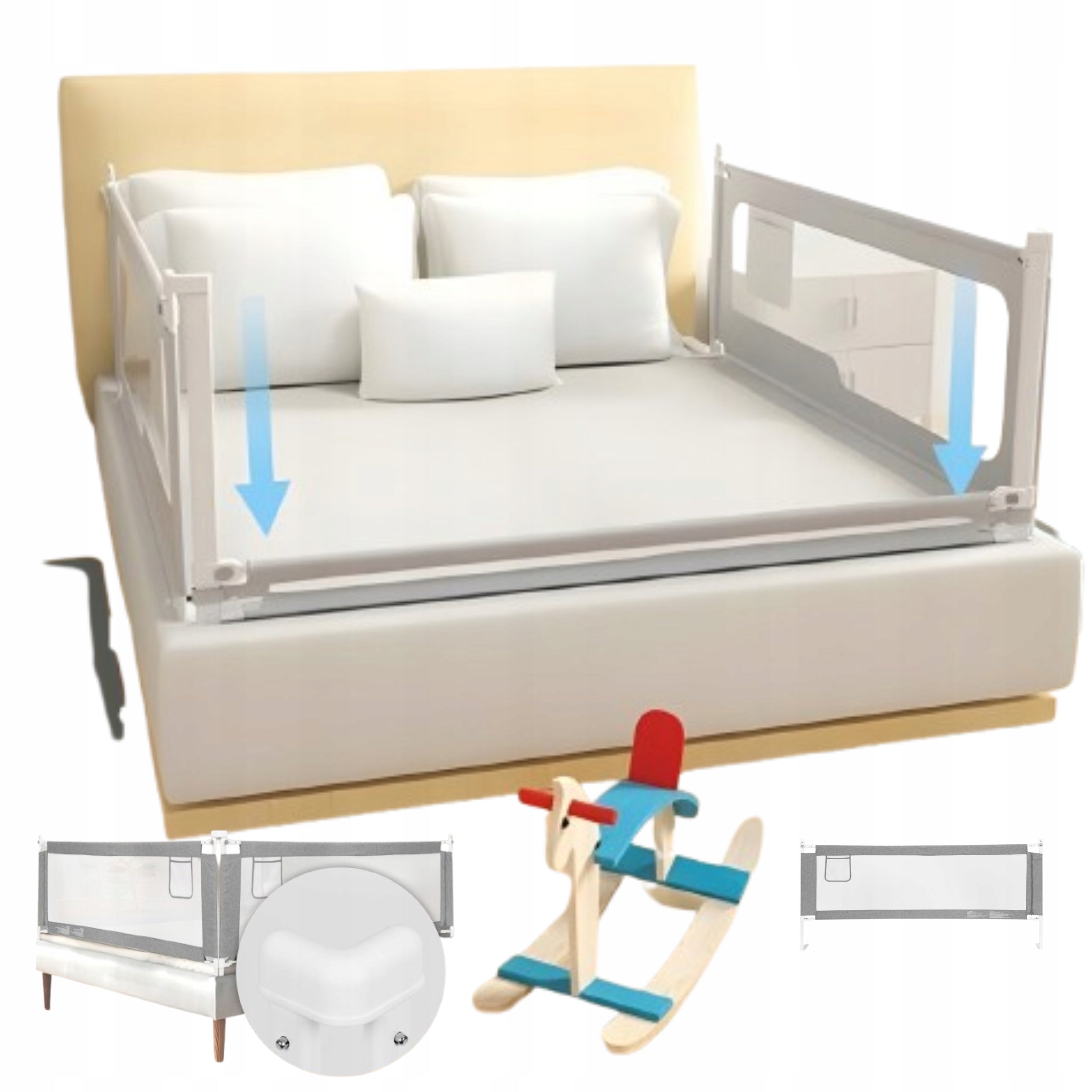 Bed Protective Barrier 180 Cm Child Protection Cover Lock