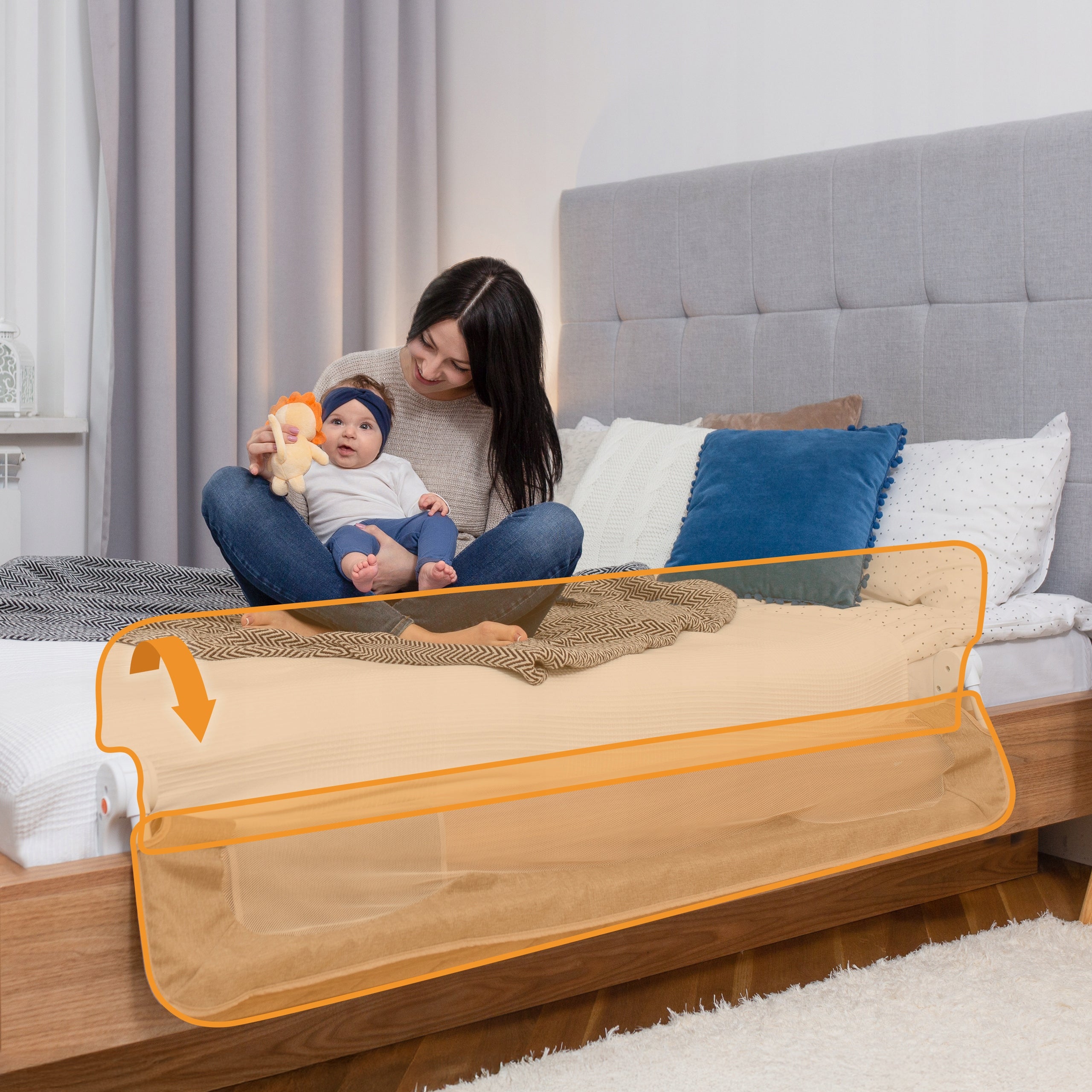 Bed barriers PROTECTIVE GATE DOUBLE Security 150cm Lionelo Eva Packaging status original