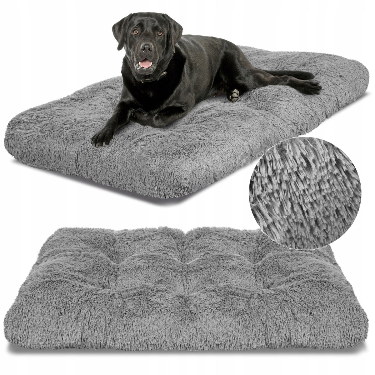 Bed for Dog Hairy Pillow Shaggy Plush Bedding XL 130x90 cm