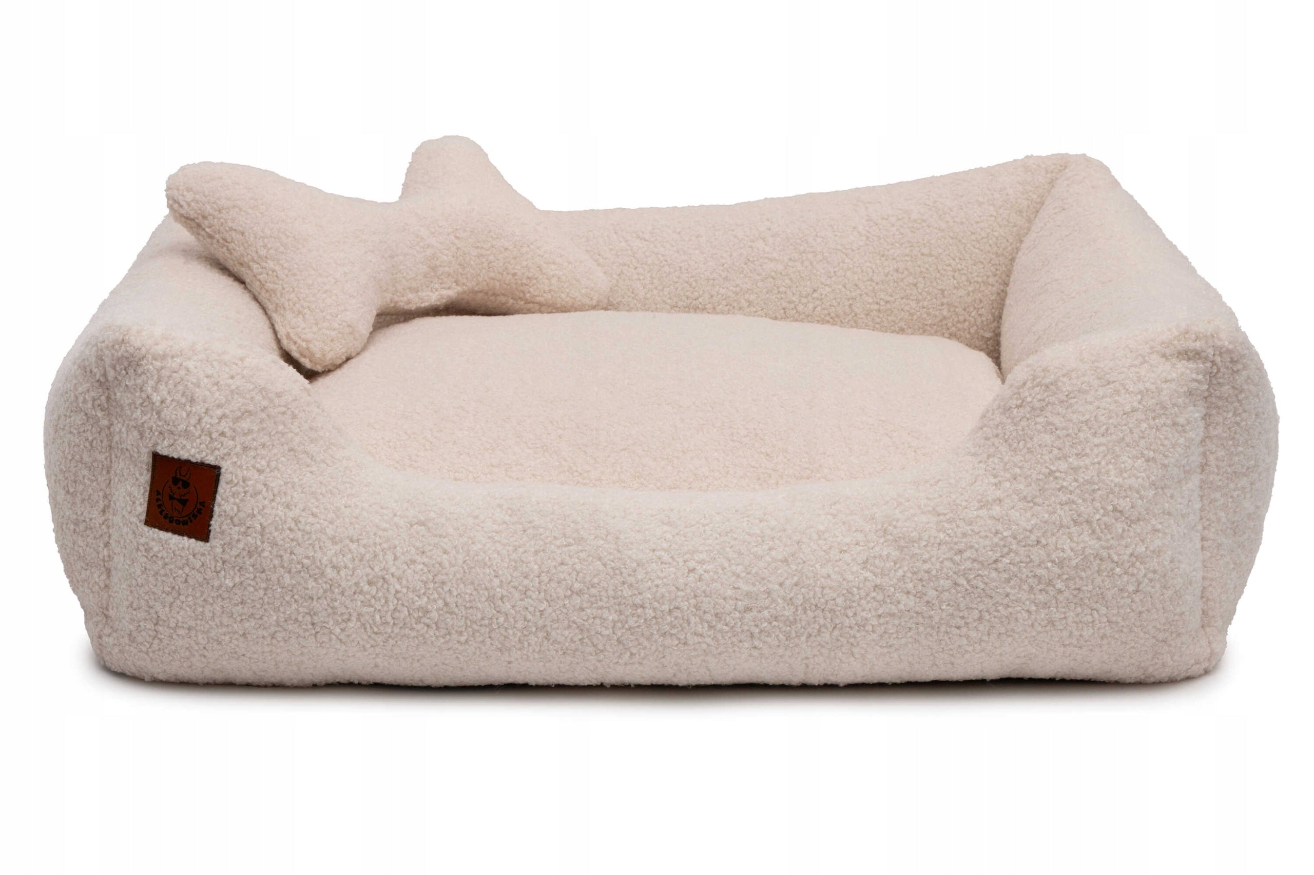 Bed for Dog and Cat Bouclé Teddy 50x40 Sofa Bukla Beige/Brown