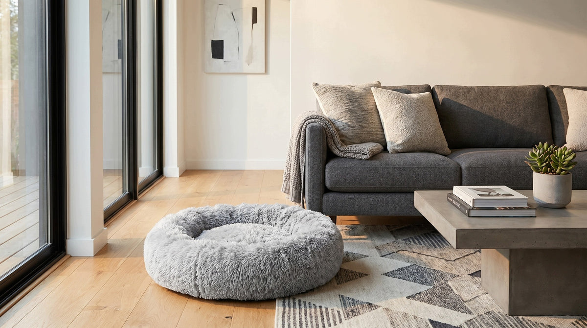 Bed shaggy cloud 80 cm light gray anti-stress Brand BuySpace